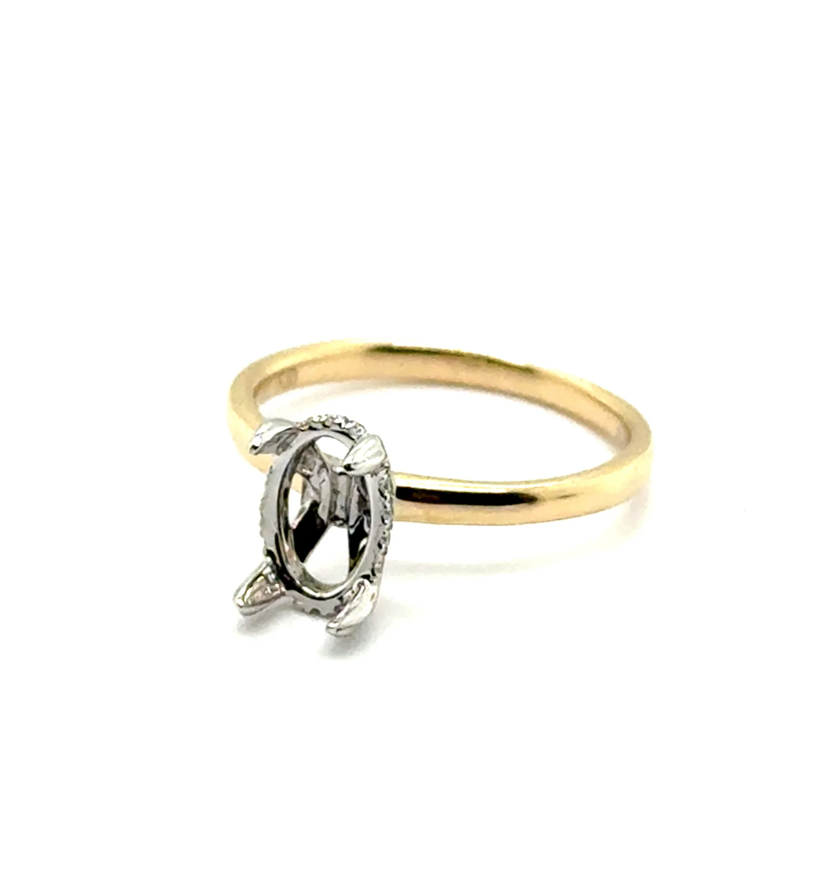 0.07Ctw 14kt Yellow Gold Diamond Semi-Mount Ring
