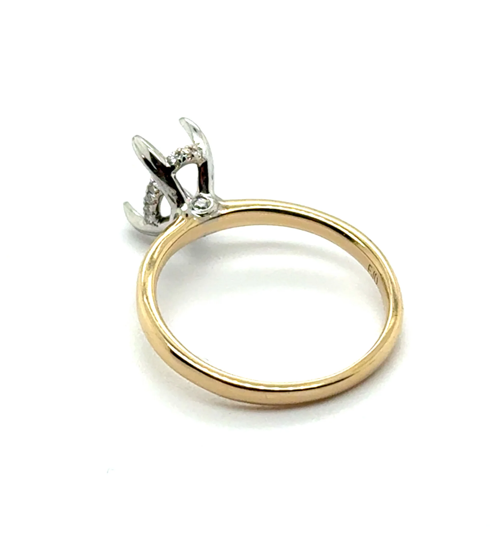 0.07Ctw 14kt Yellow Gold Diamond Semi-Mount Ring - Image 2
