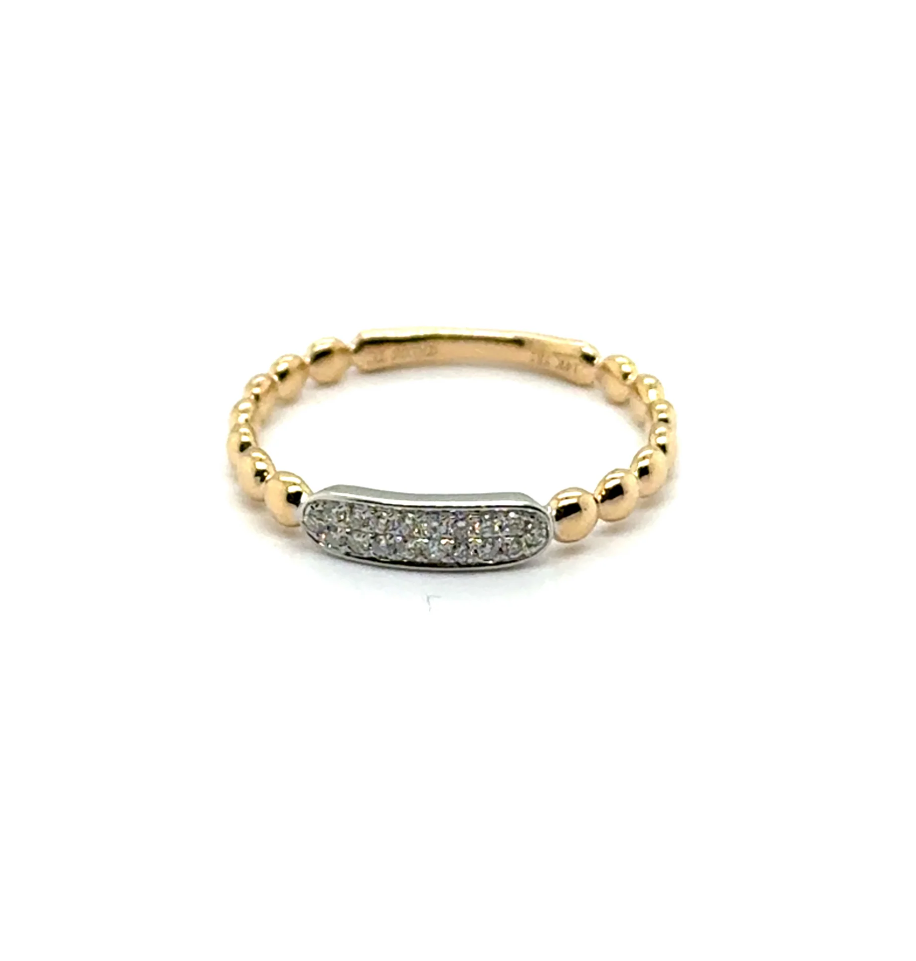 0.08 Ctw 14Kt Two Diamond Pave Fashion Ring
