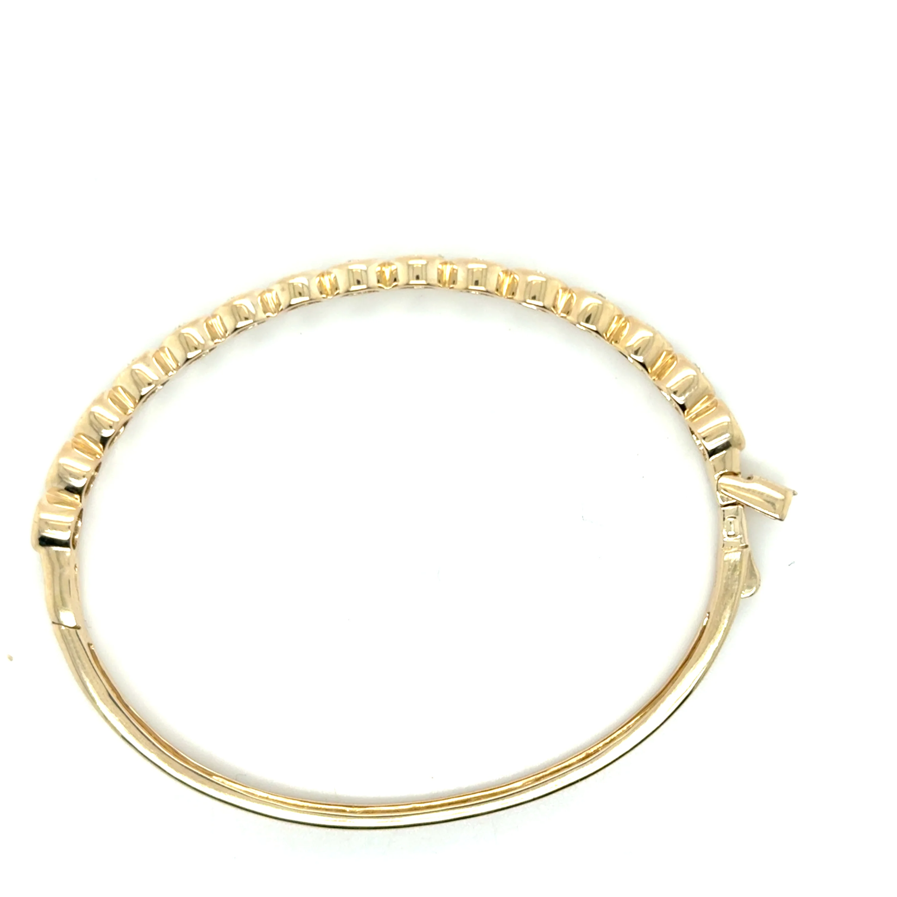 0.78 Ctw 14kt Yellow Gold ""Dotty"" Bangle Diamond Bracelet - Image 3