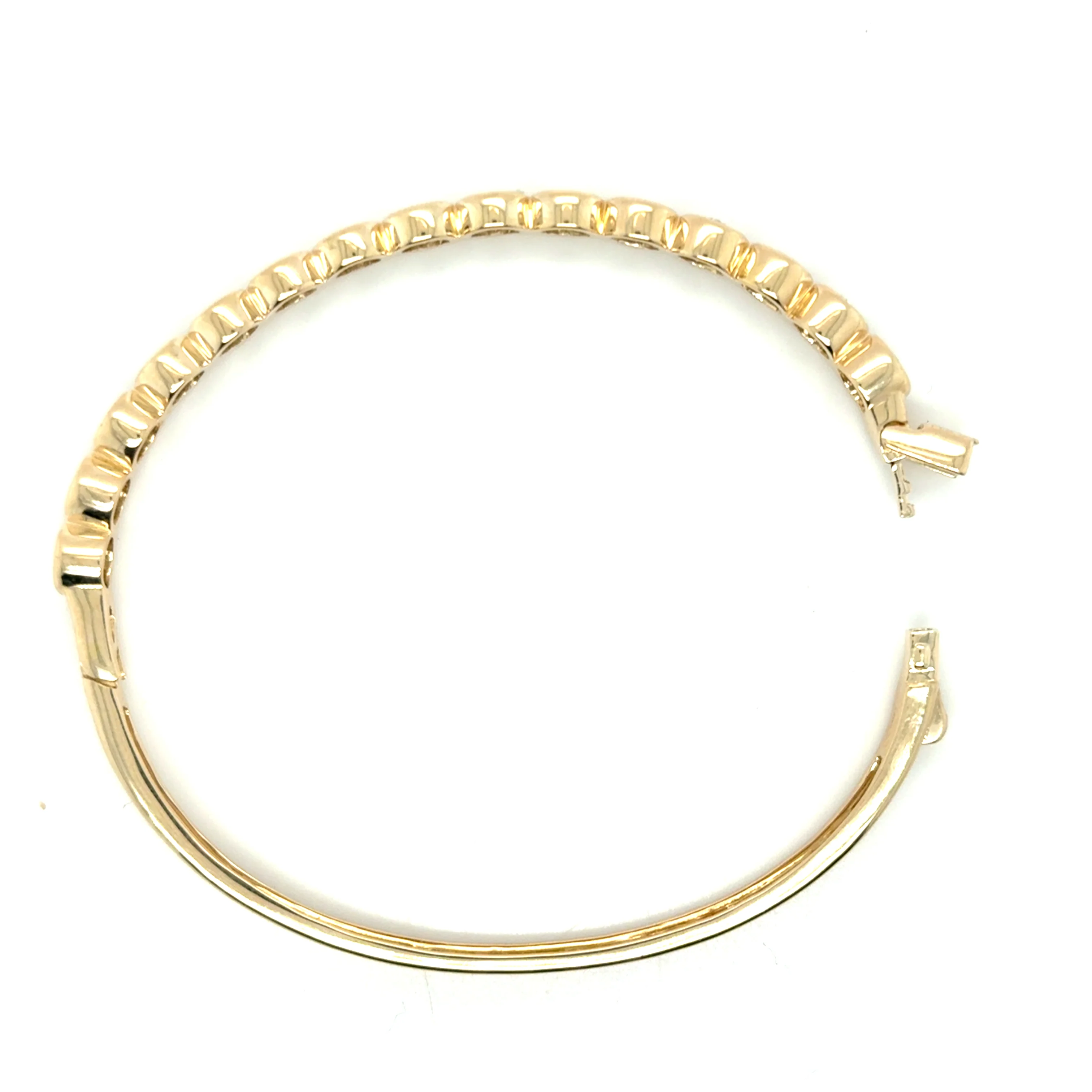 0.78 Ctw 14kt Yellow Gold ""Dotty"" Bangle Diamond Bracelet - Image 4