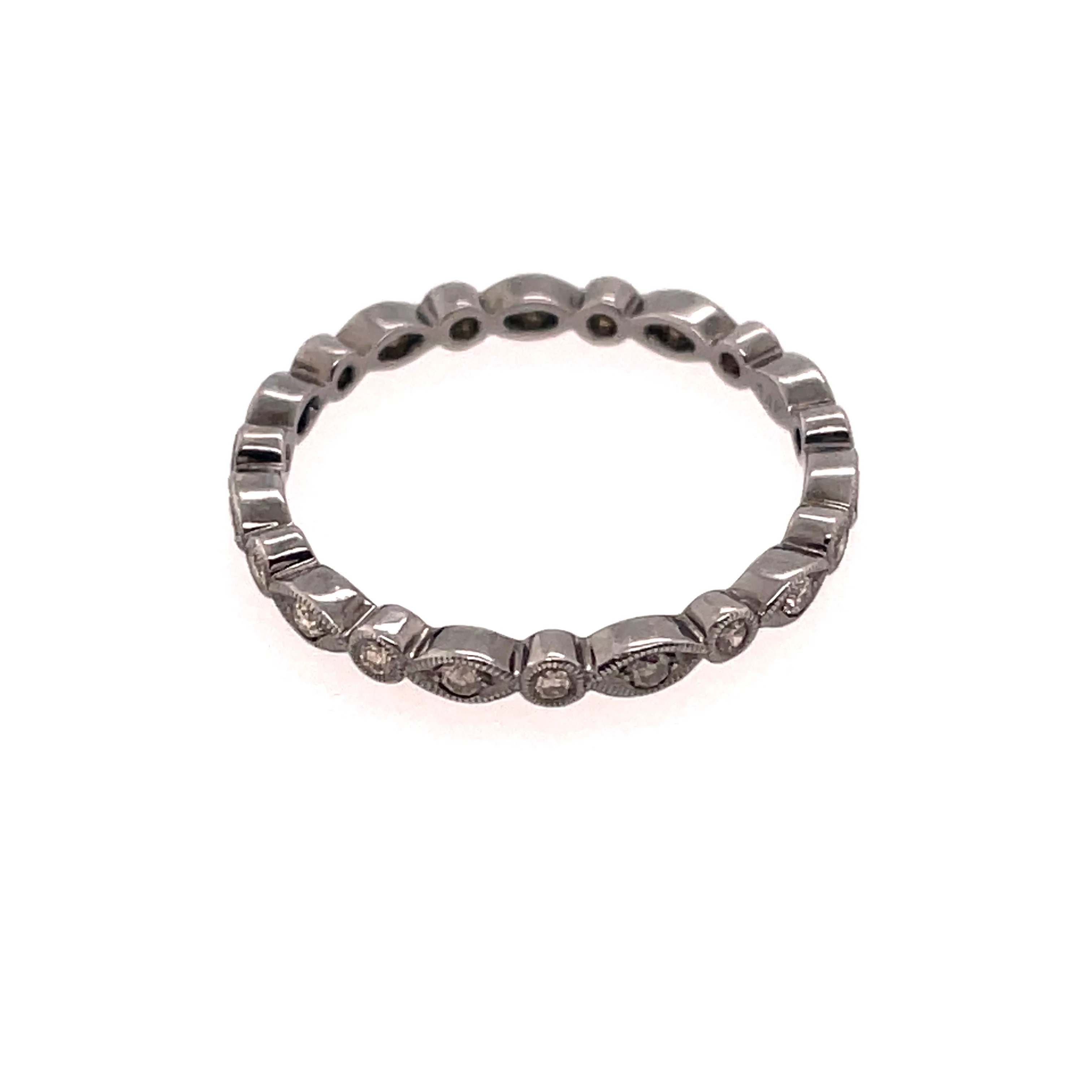 14kt Black Rhodium Gold Eternity Diamond Wedding Band