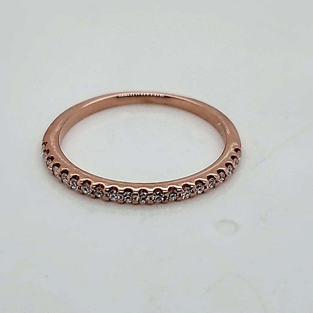 14kt Rose Gold and Diamond Wedding Band