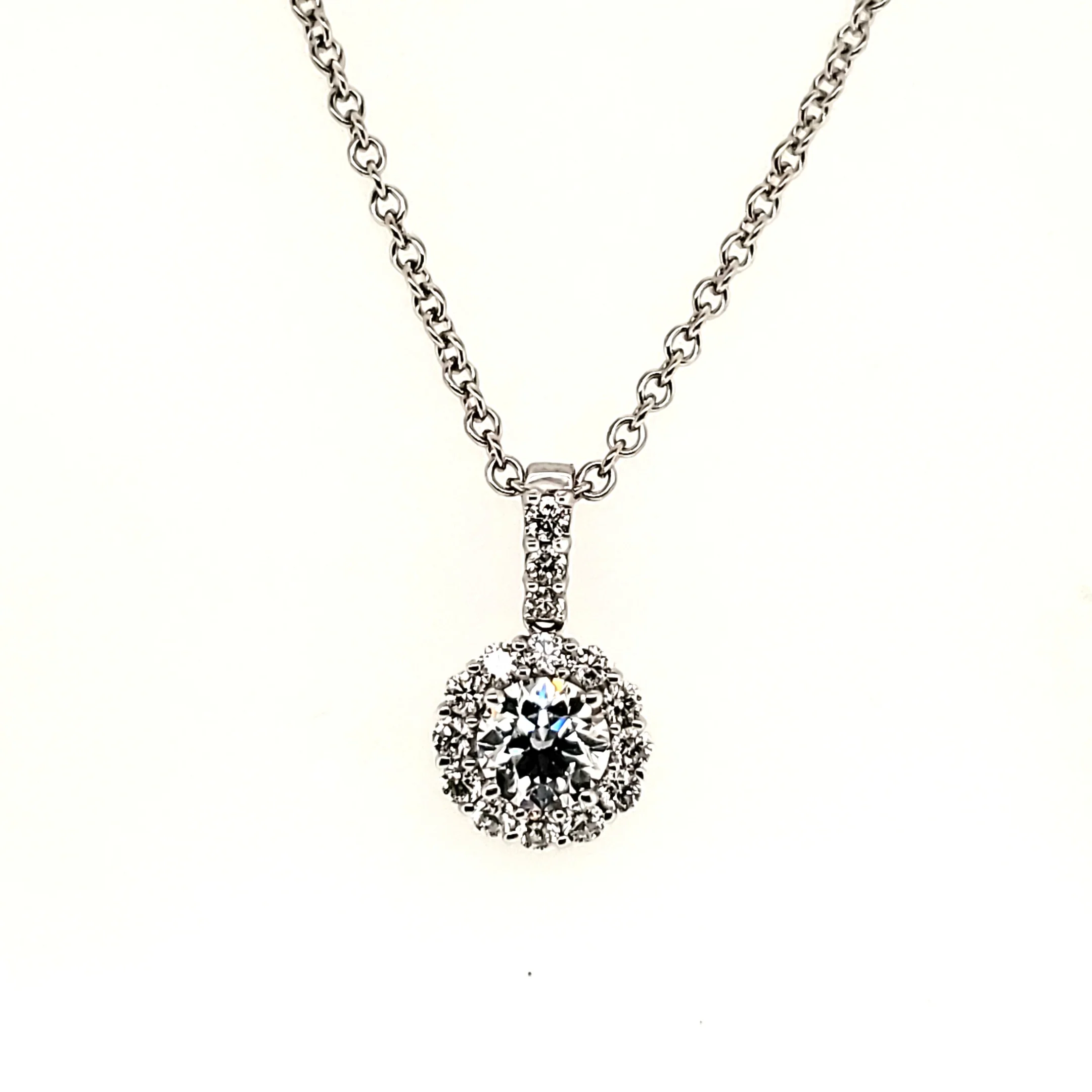 14kt White Gold .45 Carat Diamond Pendant Necklace