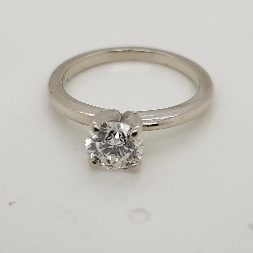 14Kt White Gold .80 Carat Round Brilliant Cut Diamond Engagement Ring