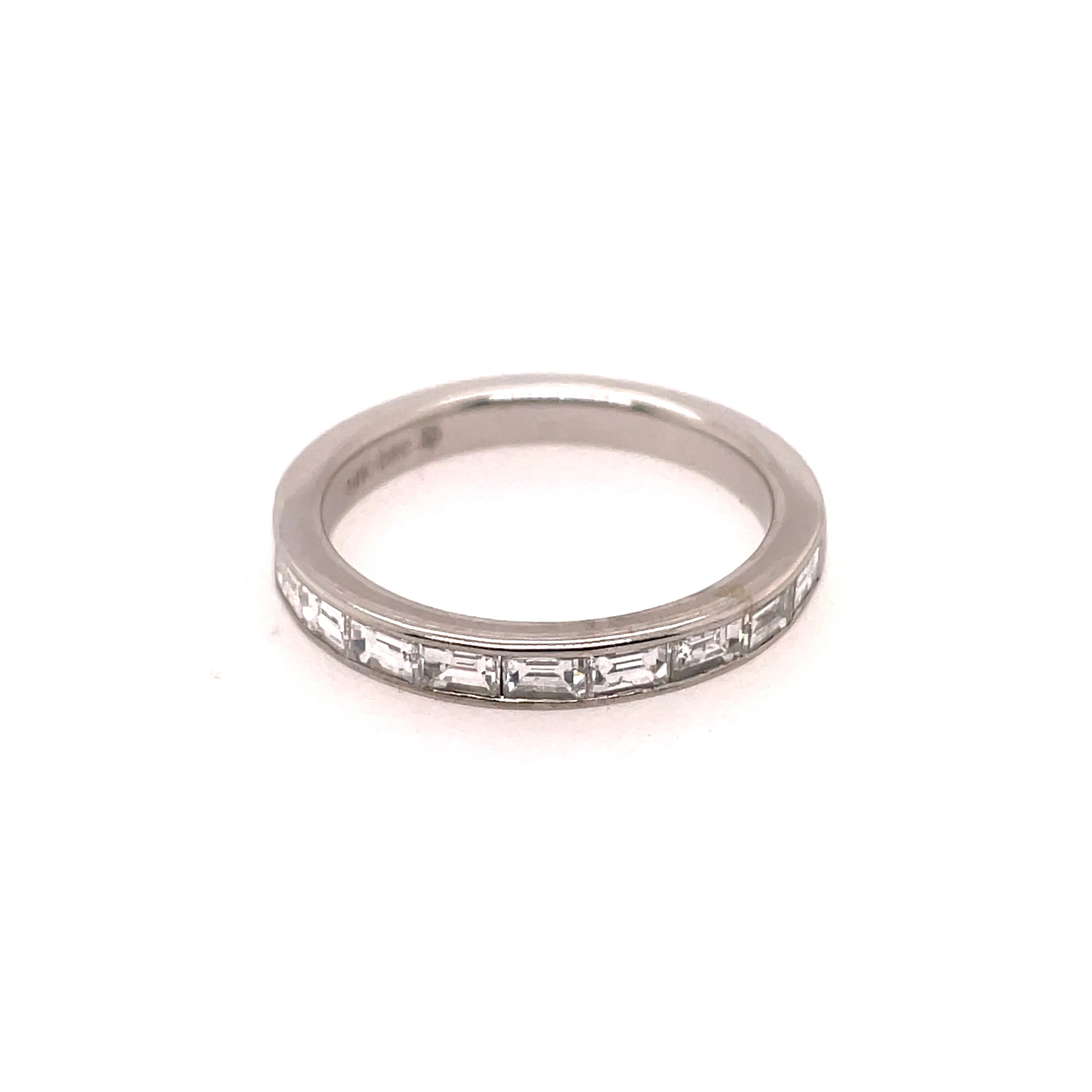 14kt White Gold Baguette Diamond Wedding Band