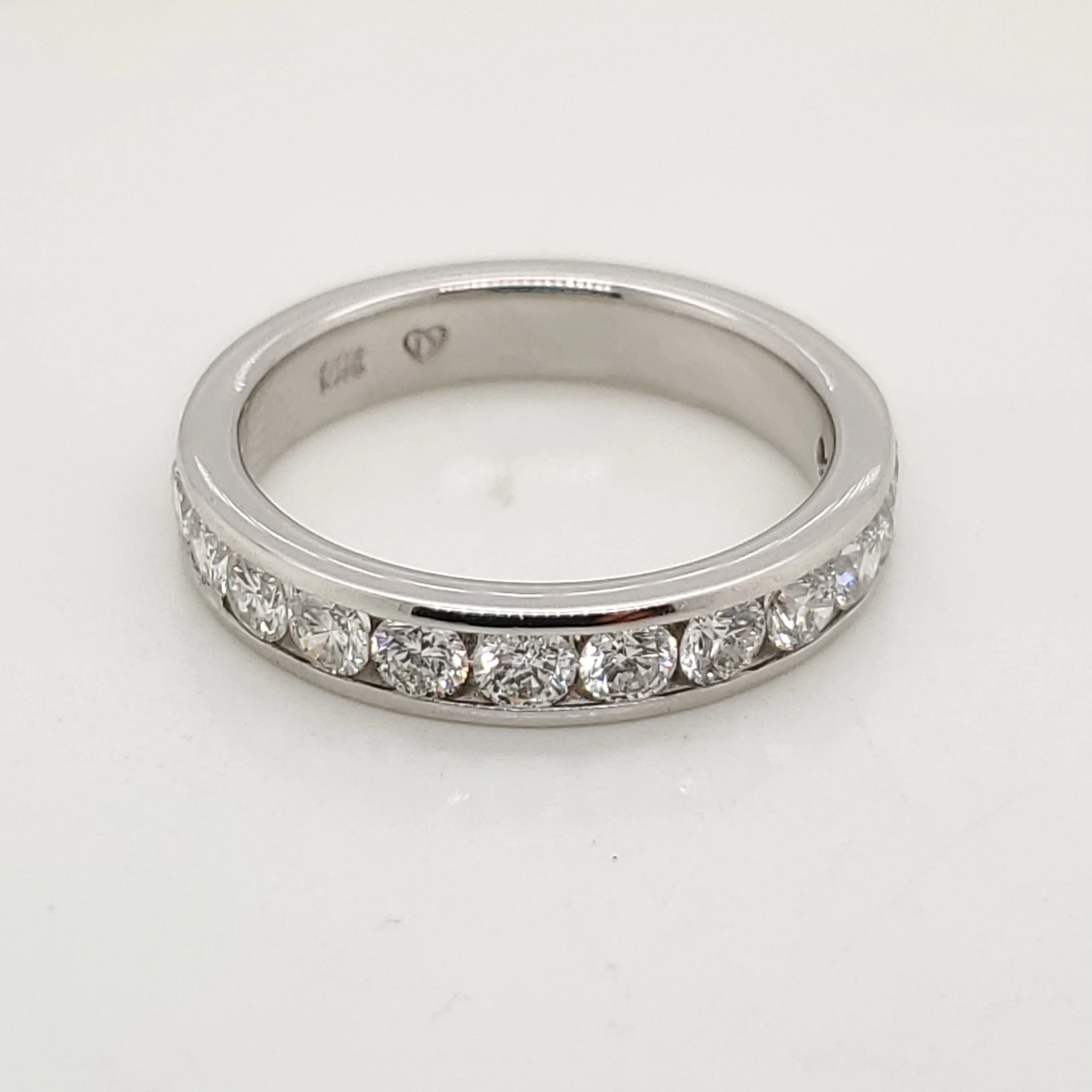 14Kt White Gold Channel Set Diamond Wedding Band