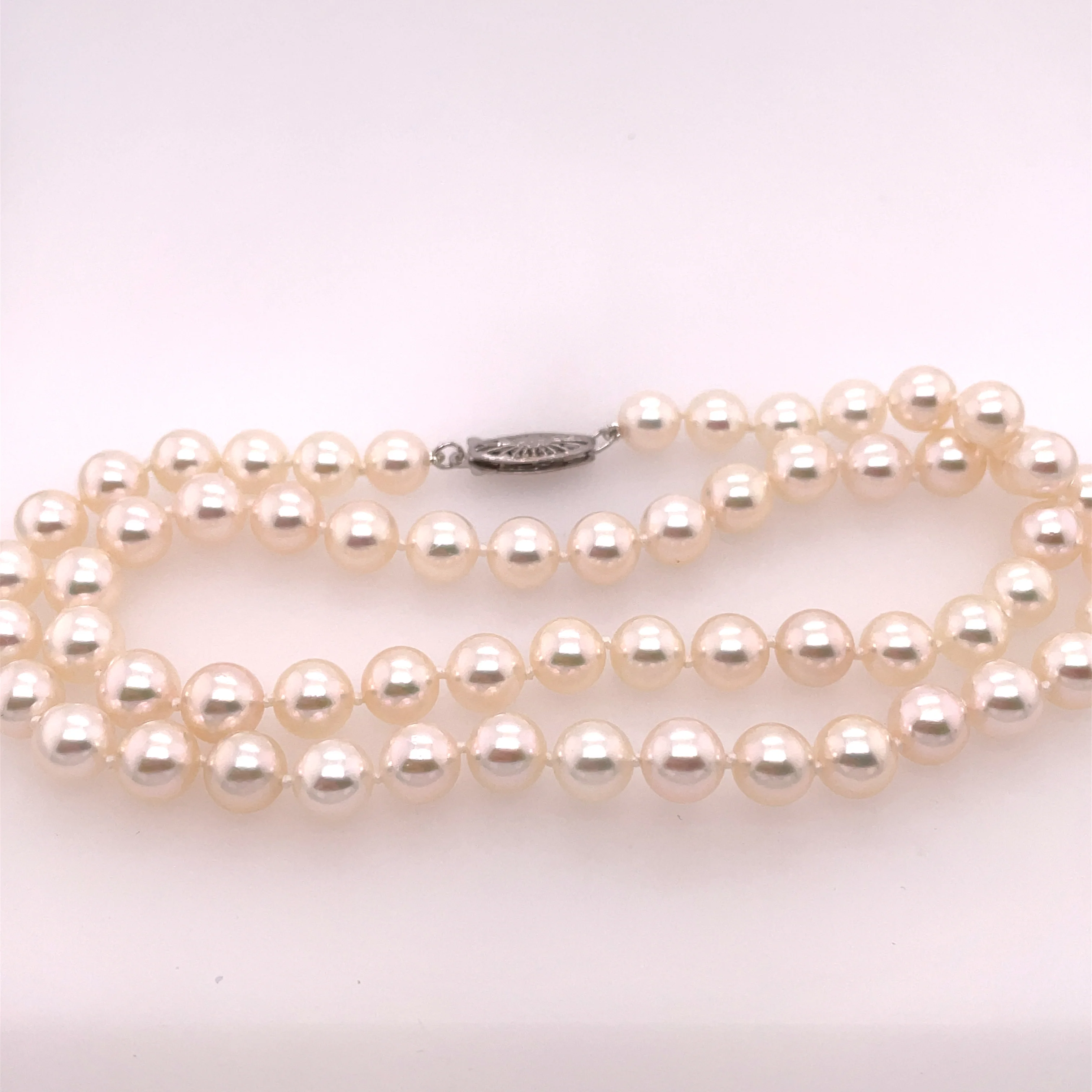 14kt White Gold Strand Of Cultured Pearls
