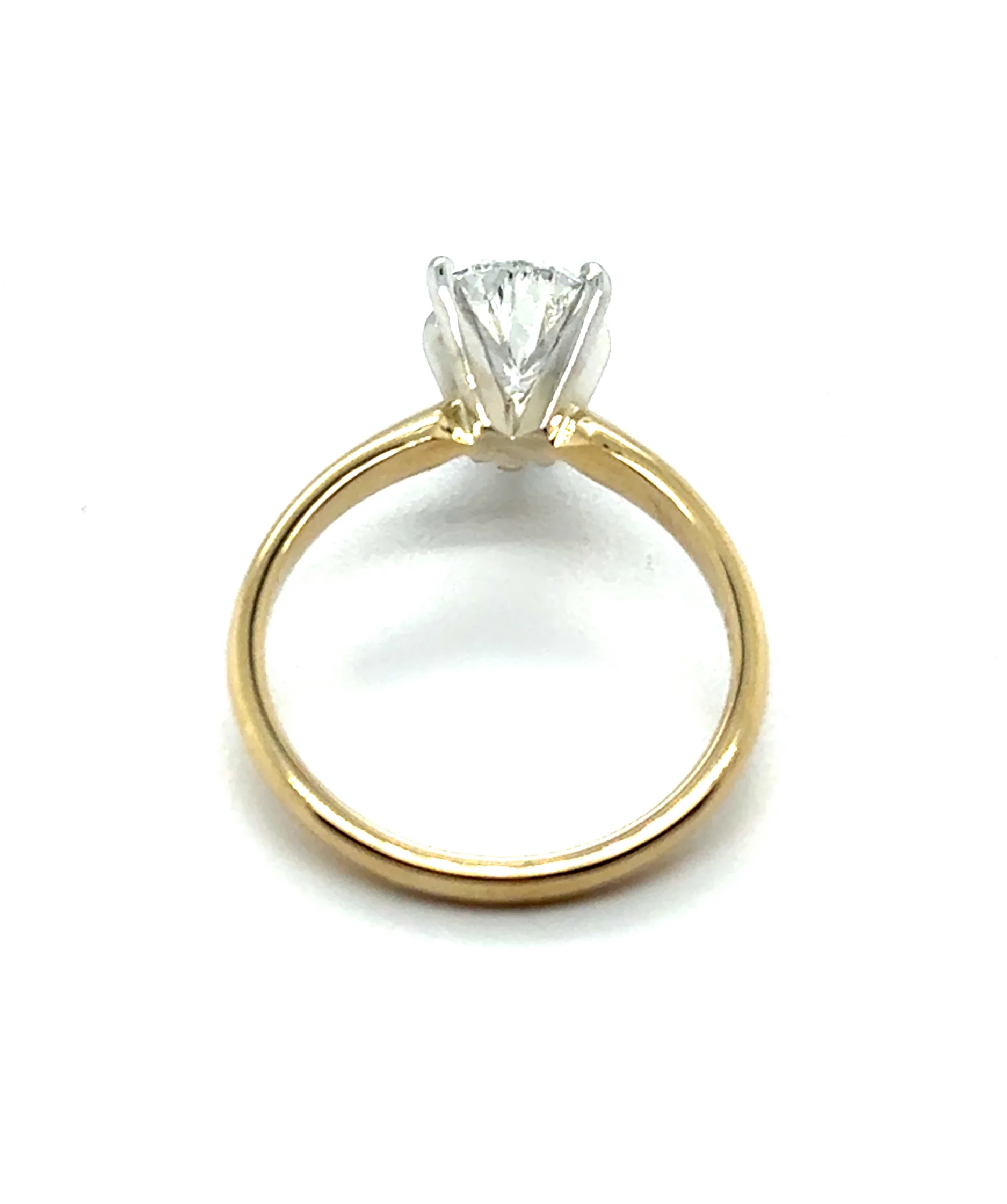 14Kt Yellow Gold 1.38 Carat Pear Shape Diamond Solitaire Engagement Ring - Image 3