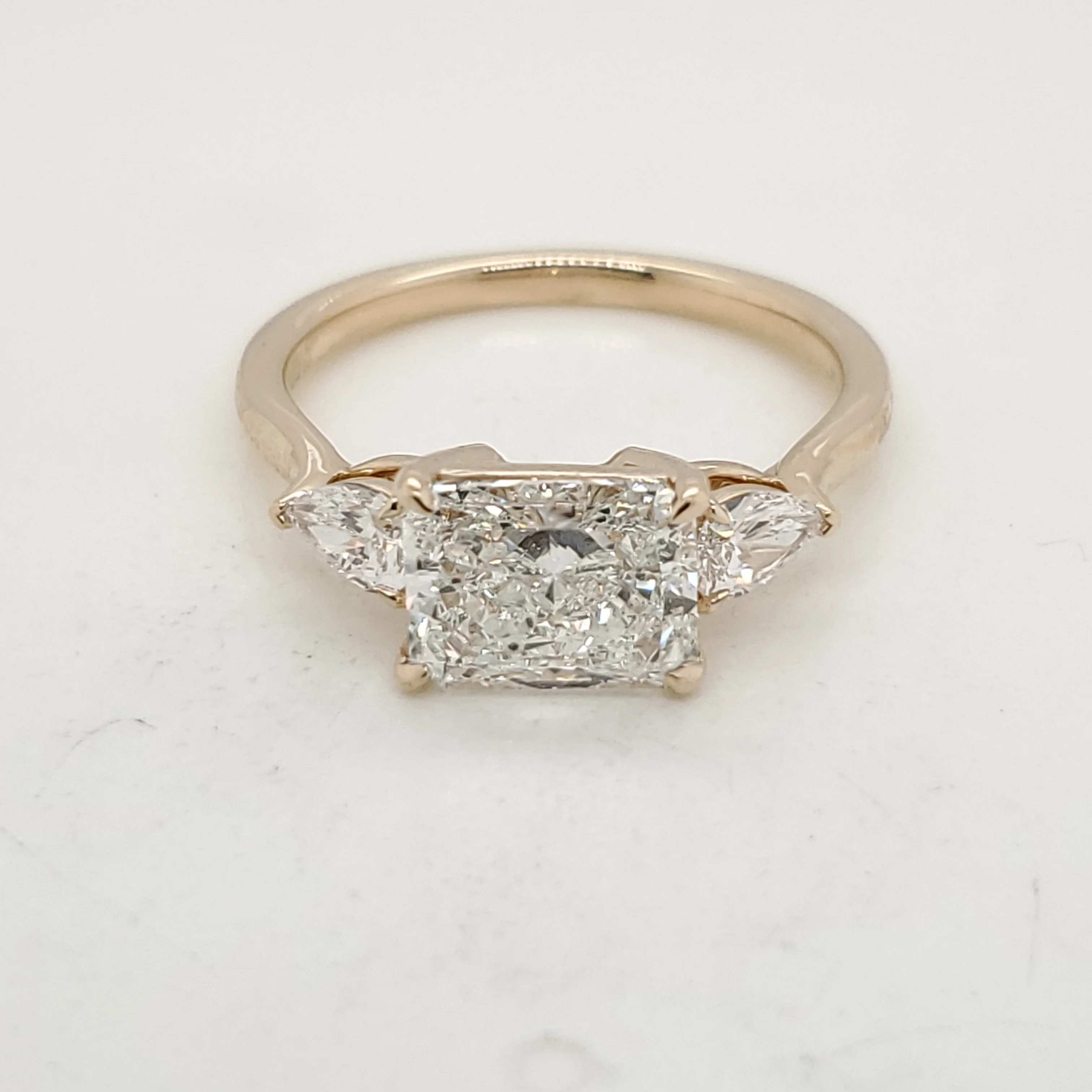 14kt Yellow Gold 2.01 Carat Radiant Cut Diamond Engagement Ring