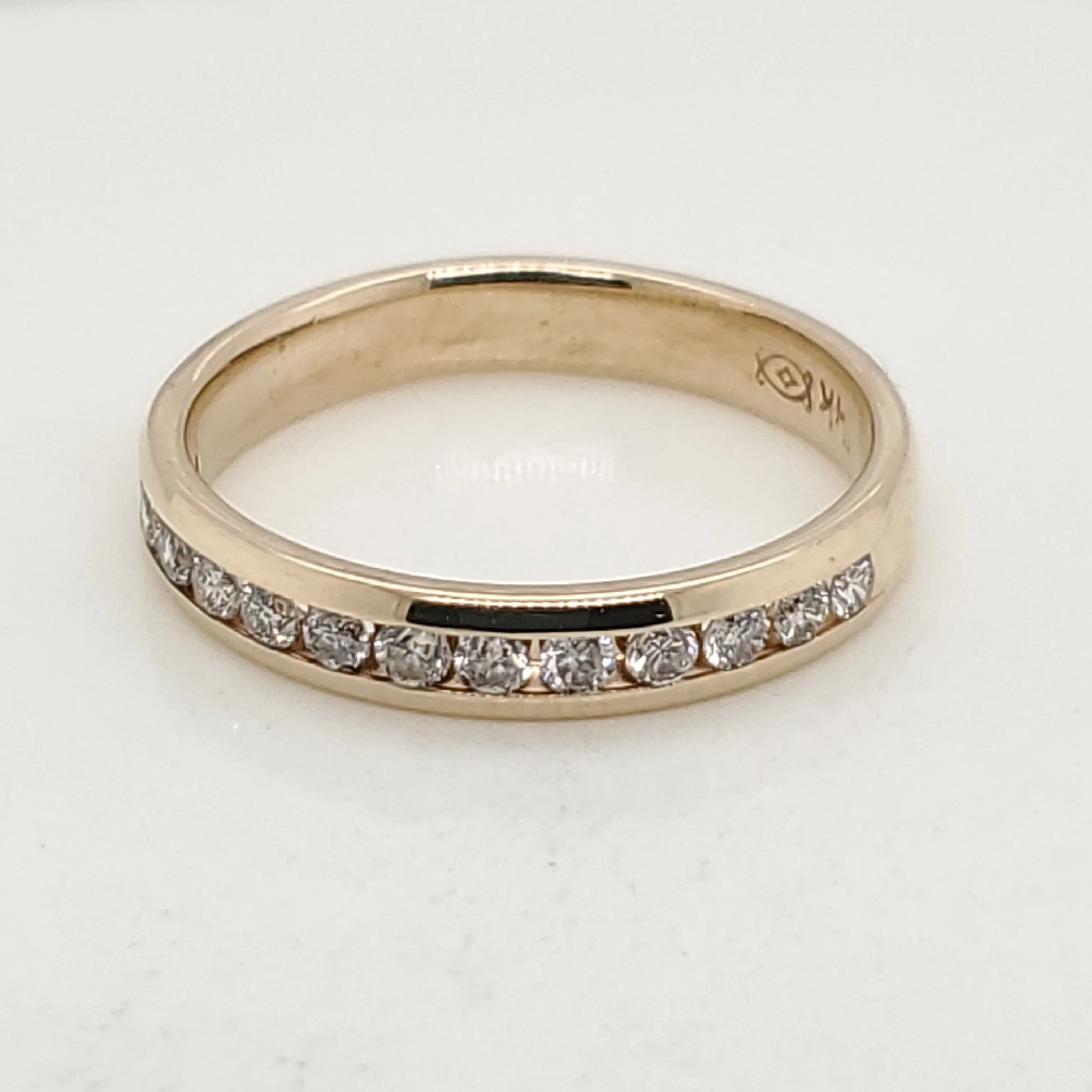 14kt Yellow Gold and Diamond Wedding Band