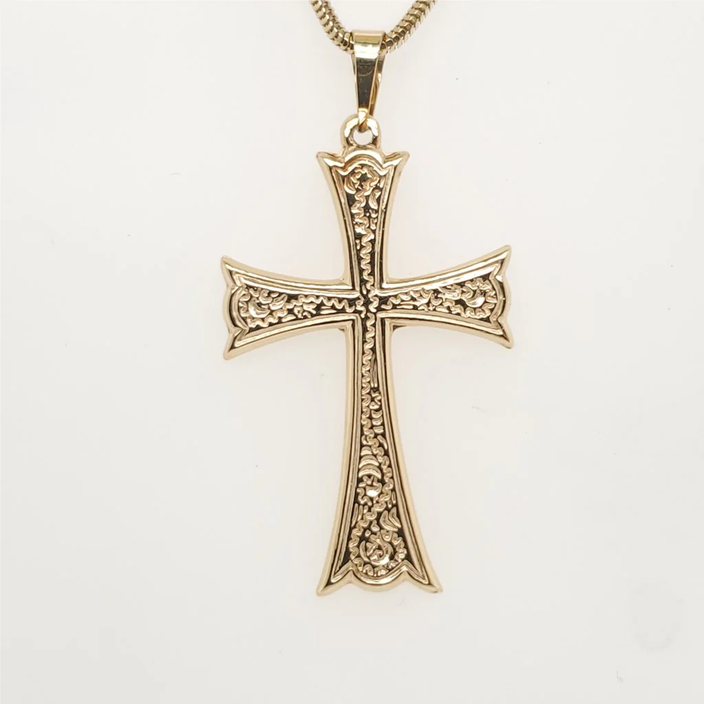 14kt Yellow Gold Cross Necklace