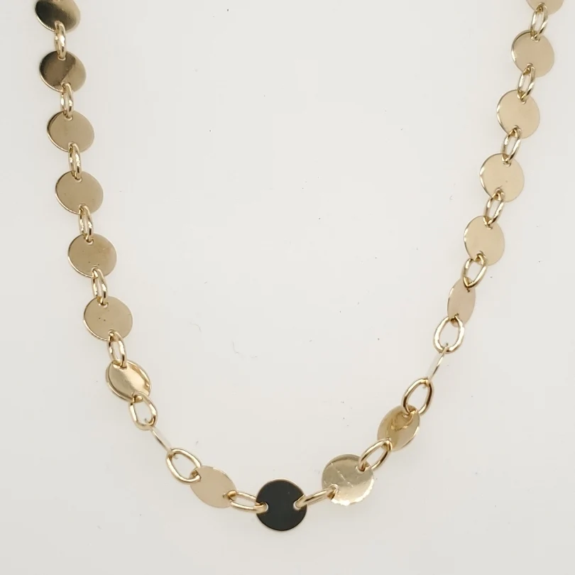 14kt Yellow Gold Flat Link Neckalce