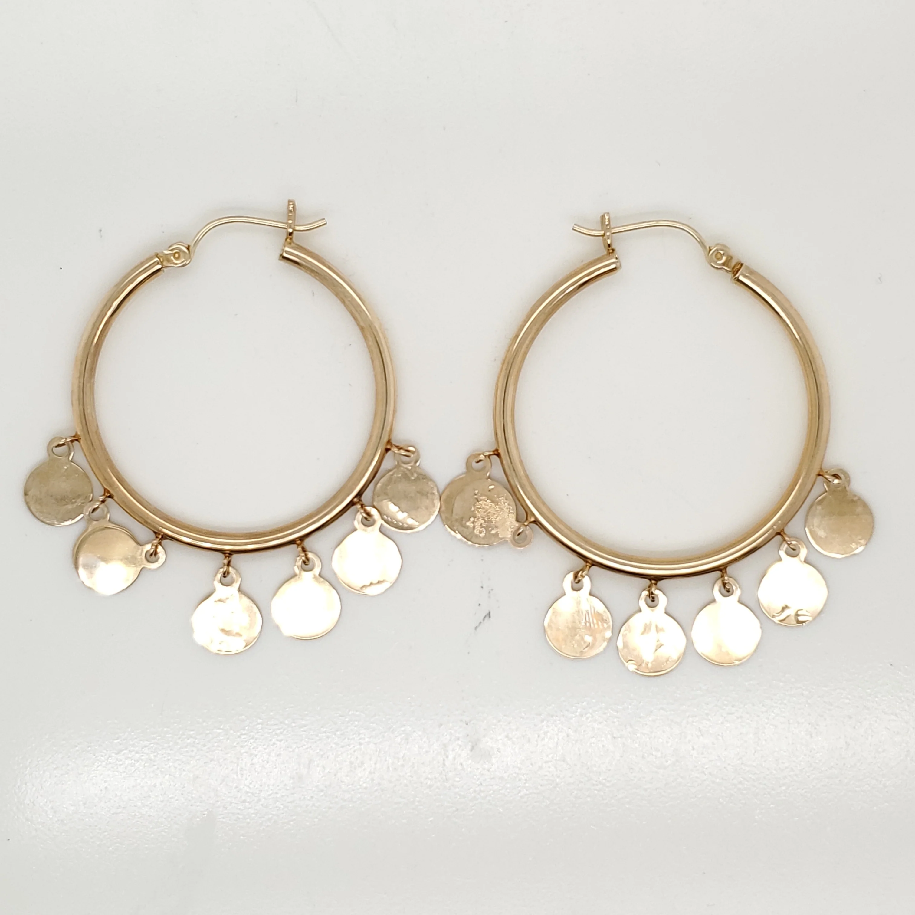 14kt Yellow Gold Hoop and Dangle Earrings