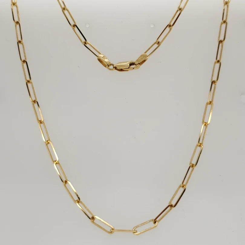 14kt Yellow Gold Paperclip Neckalce