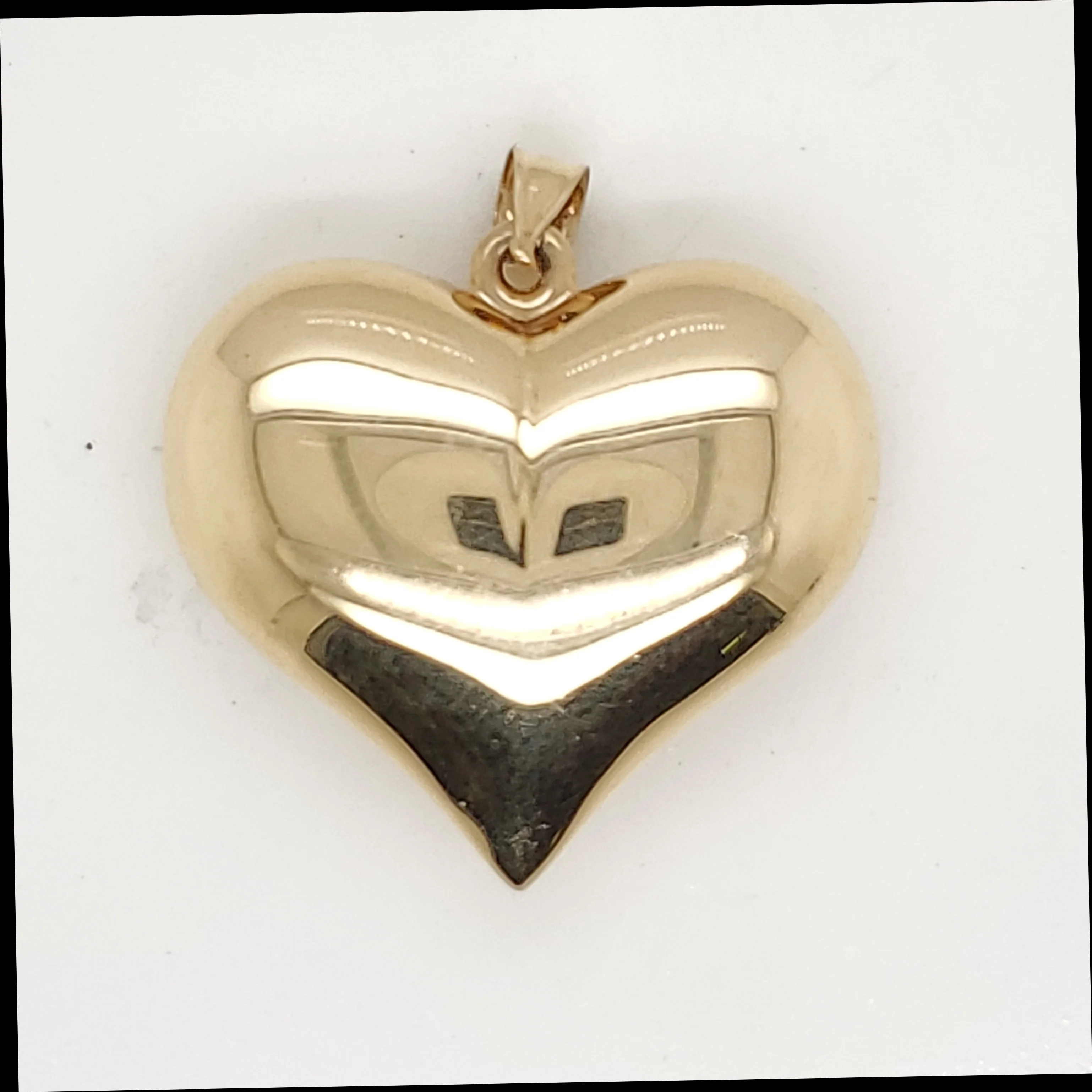 14kt Yellow Gold Puff Heart Pendant