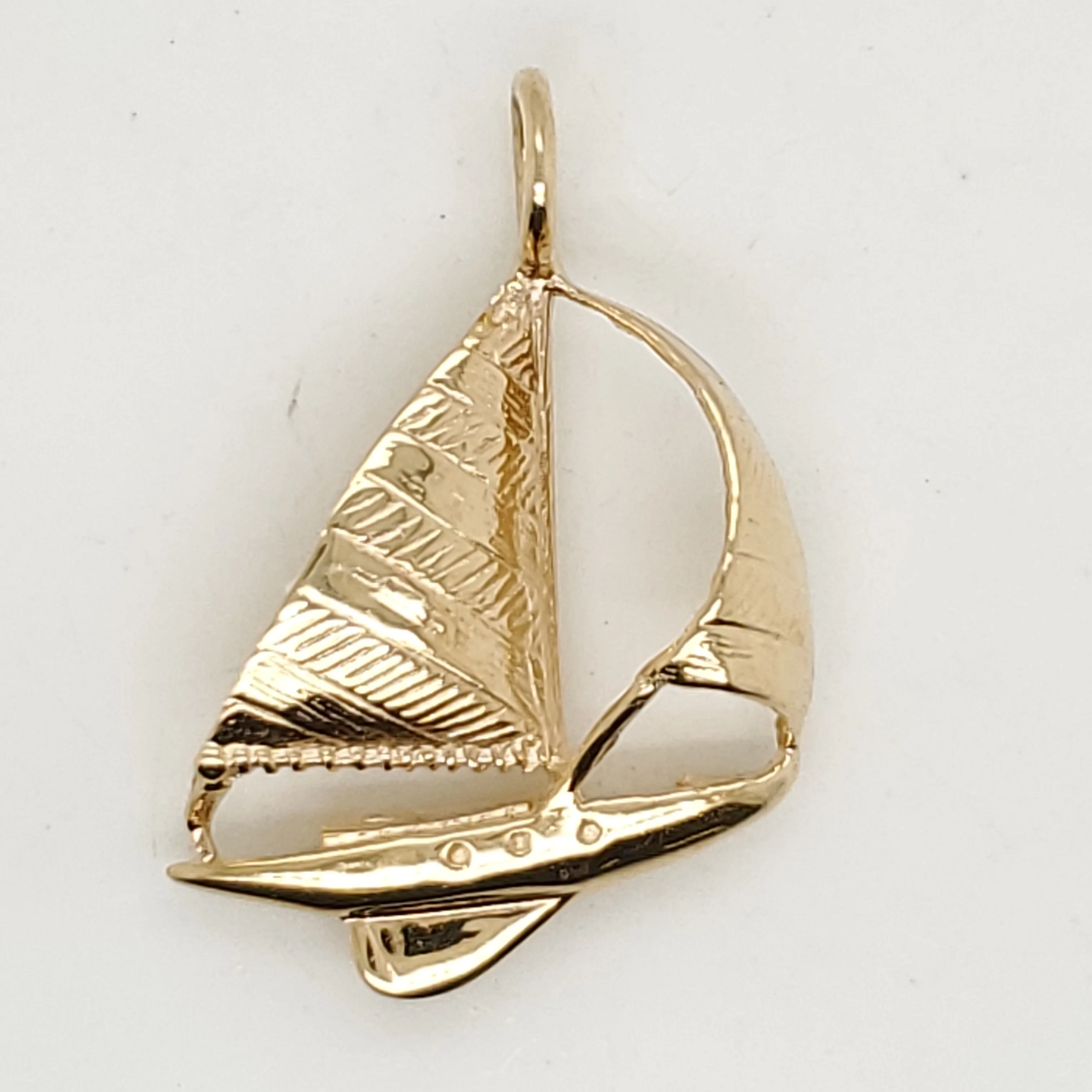 14kt Yellow Gold Sail Boat Pendant or Charm
