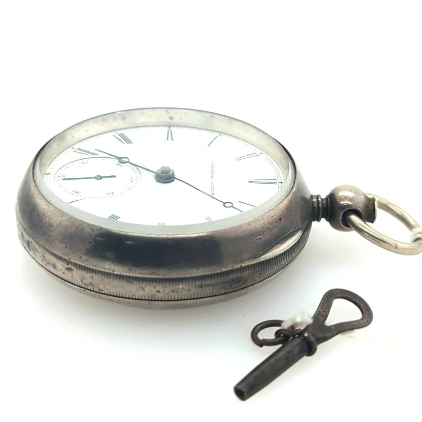 1884 Coin Silver Elgin Biscuit Watch - Image 2