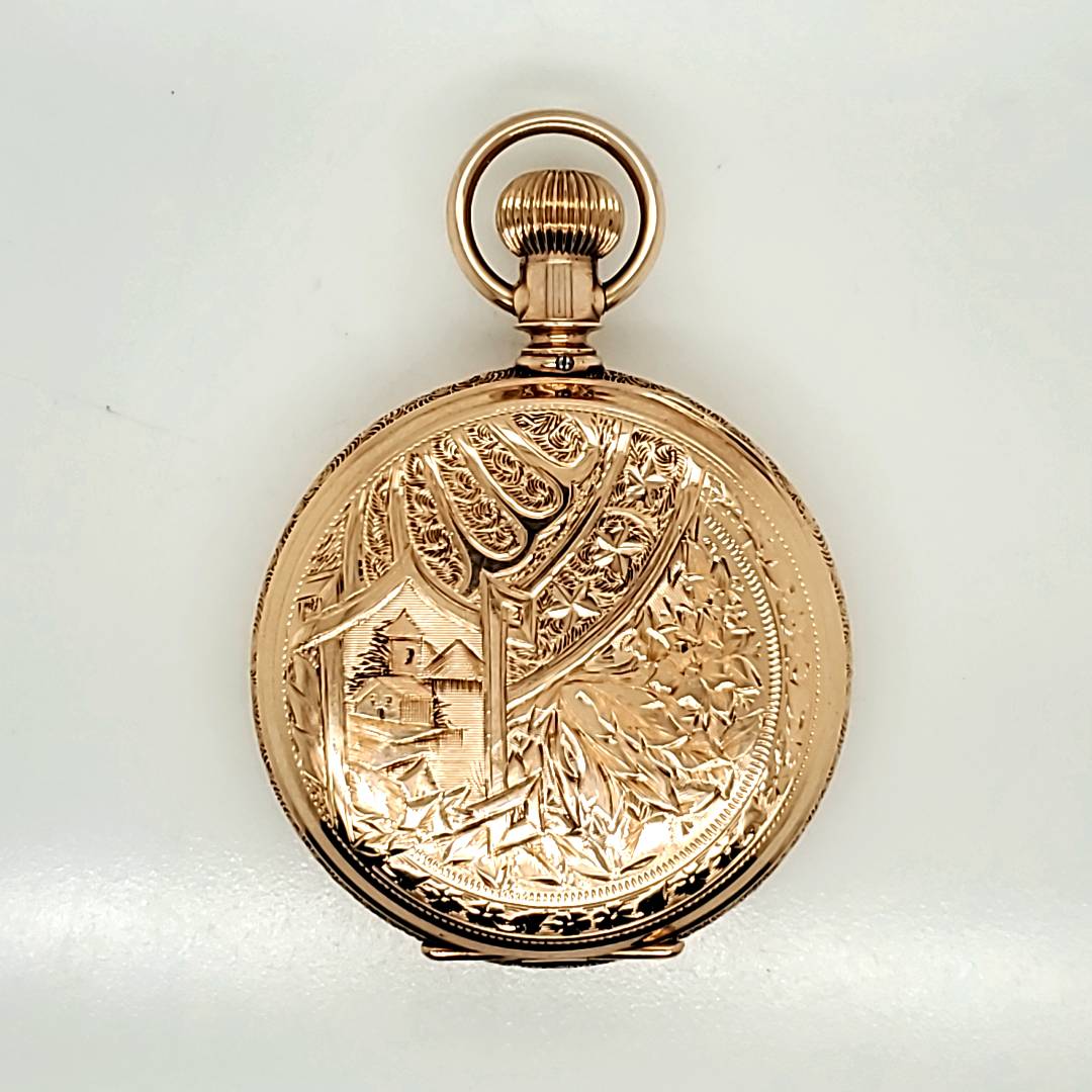 1891 Elgin 14Kt Yellow Gold Hunters Case Pocket Watch - Image 3