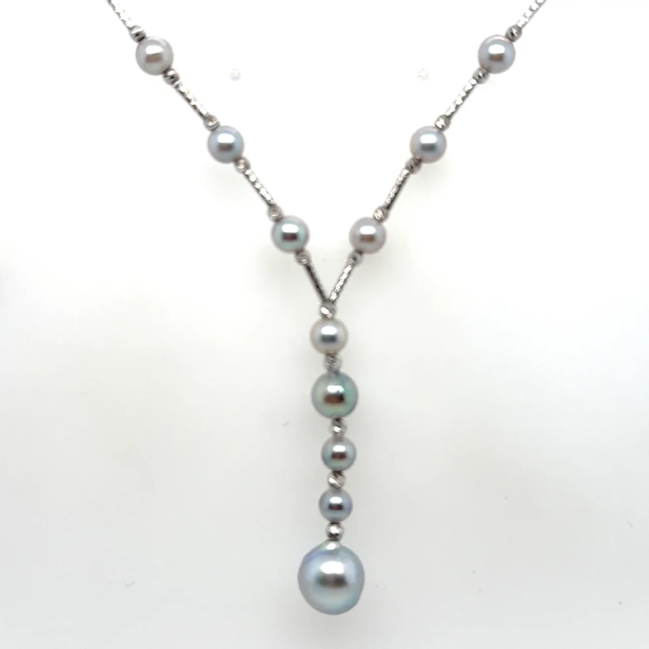 18kt White Gold 16"" Pearl Necklace