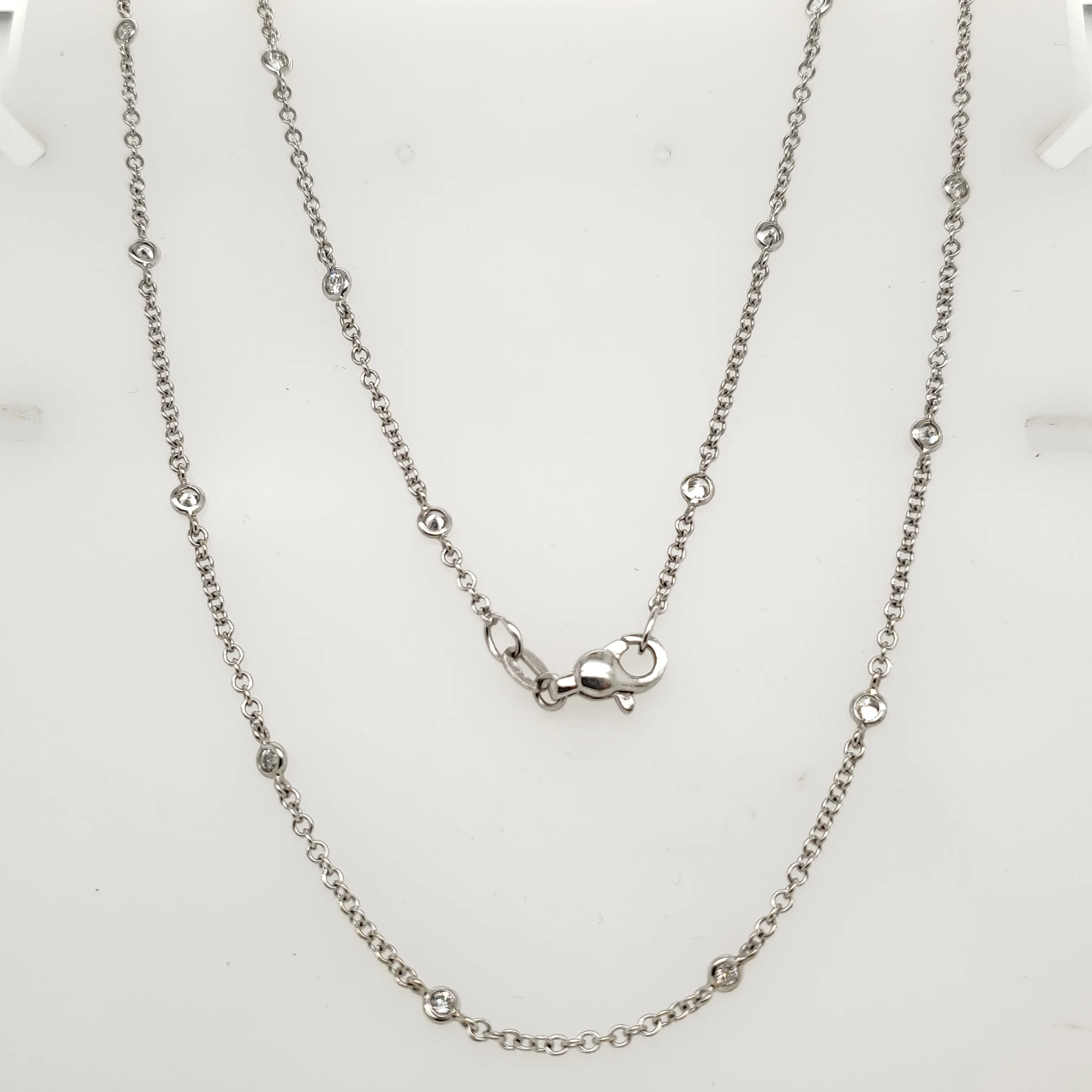 18Kt White Gold Diamonds By The Yard Necklace