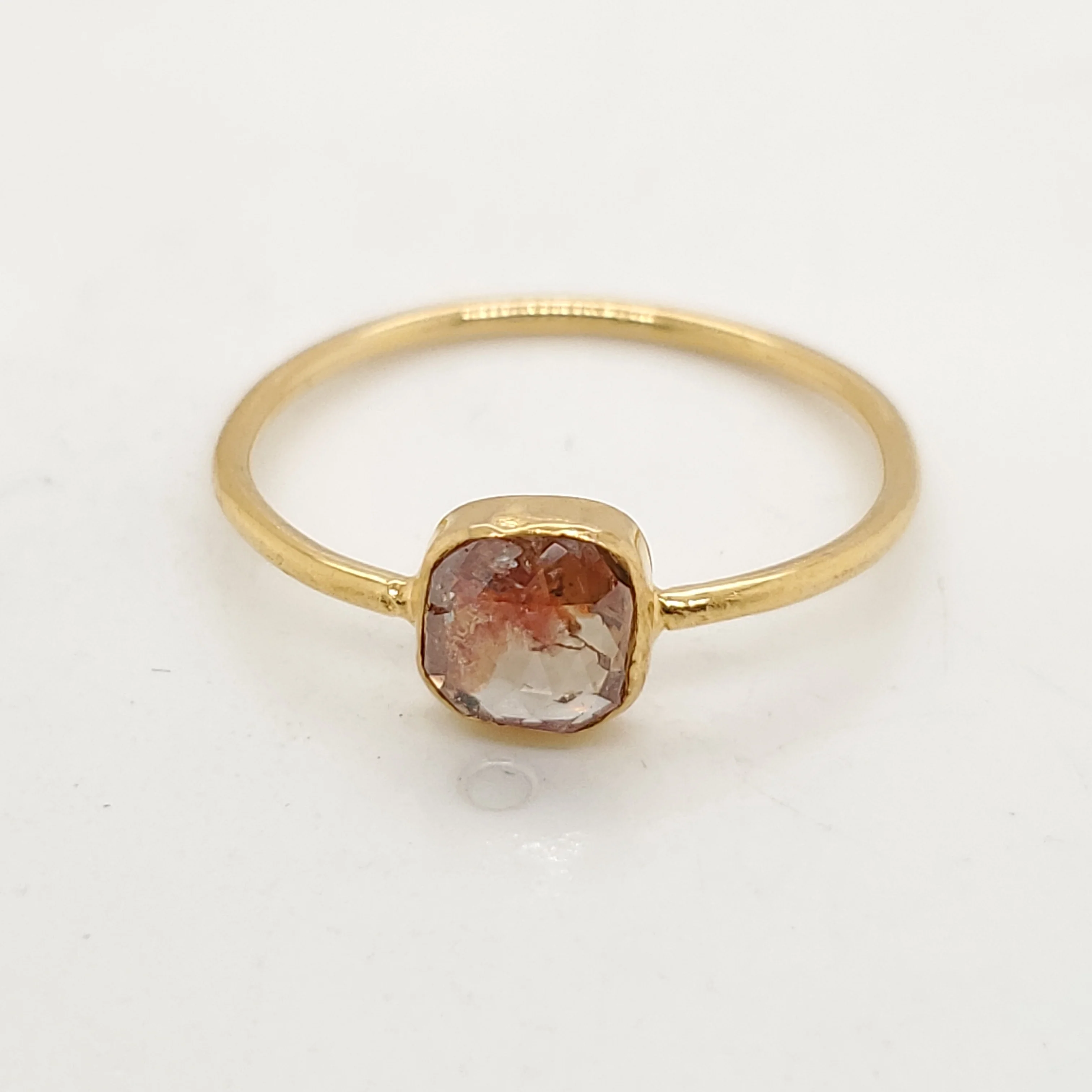18kt Yellow Gold Bezel Set Color Diamond Ring