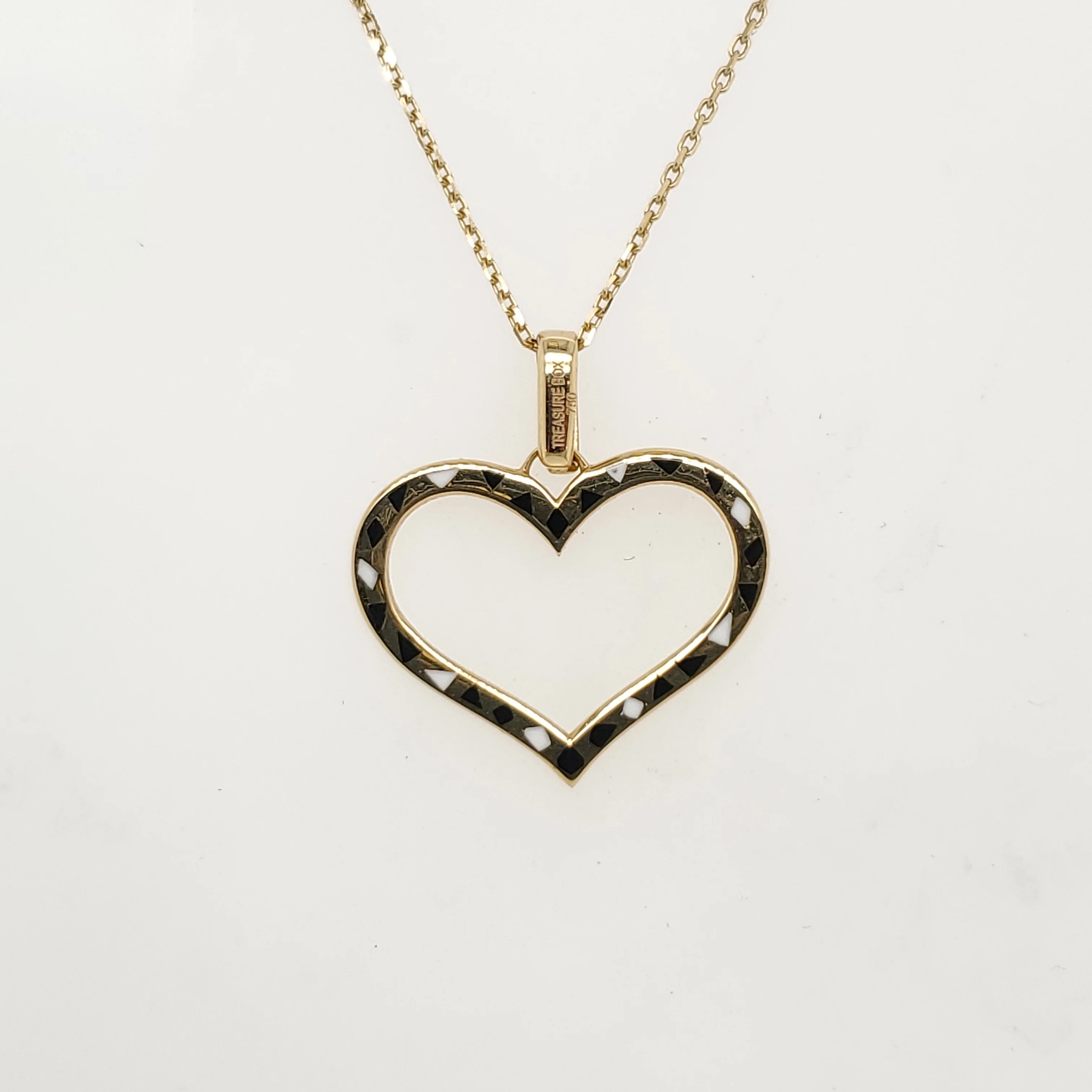 18kt Yellow Gold Enamel Heart Pendant