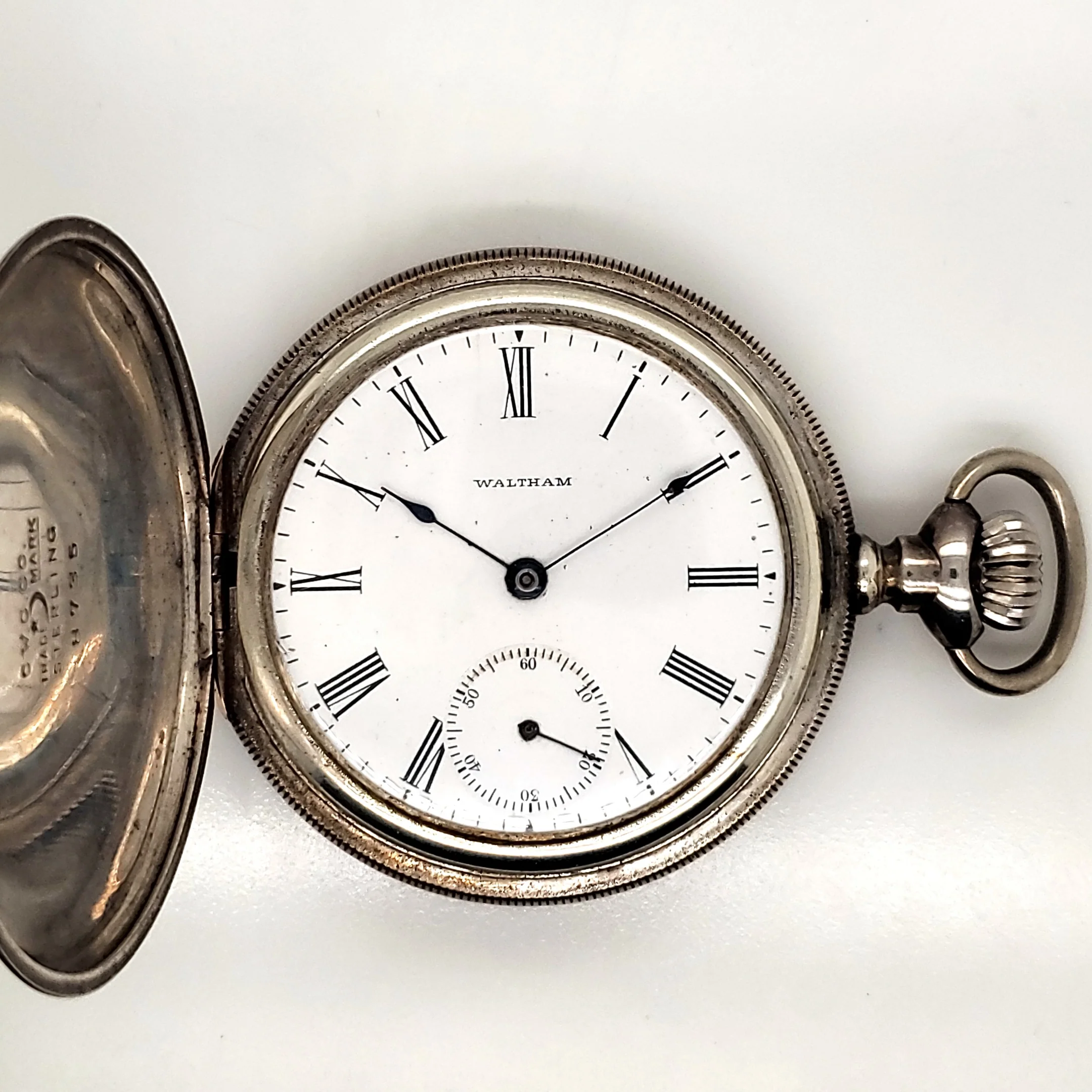 1902 American Waltham Sterling Silver Hunters Case Pocket Watch - Image 2