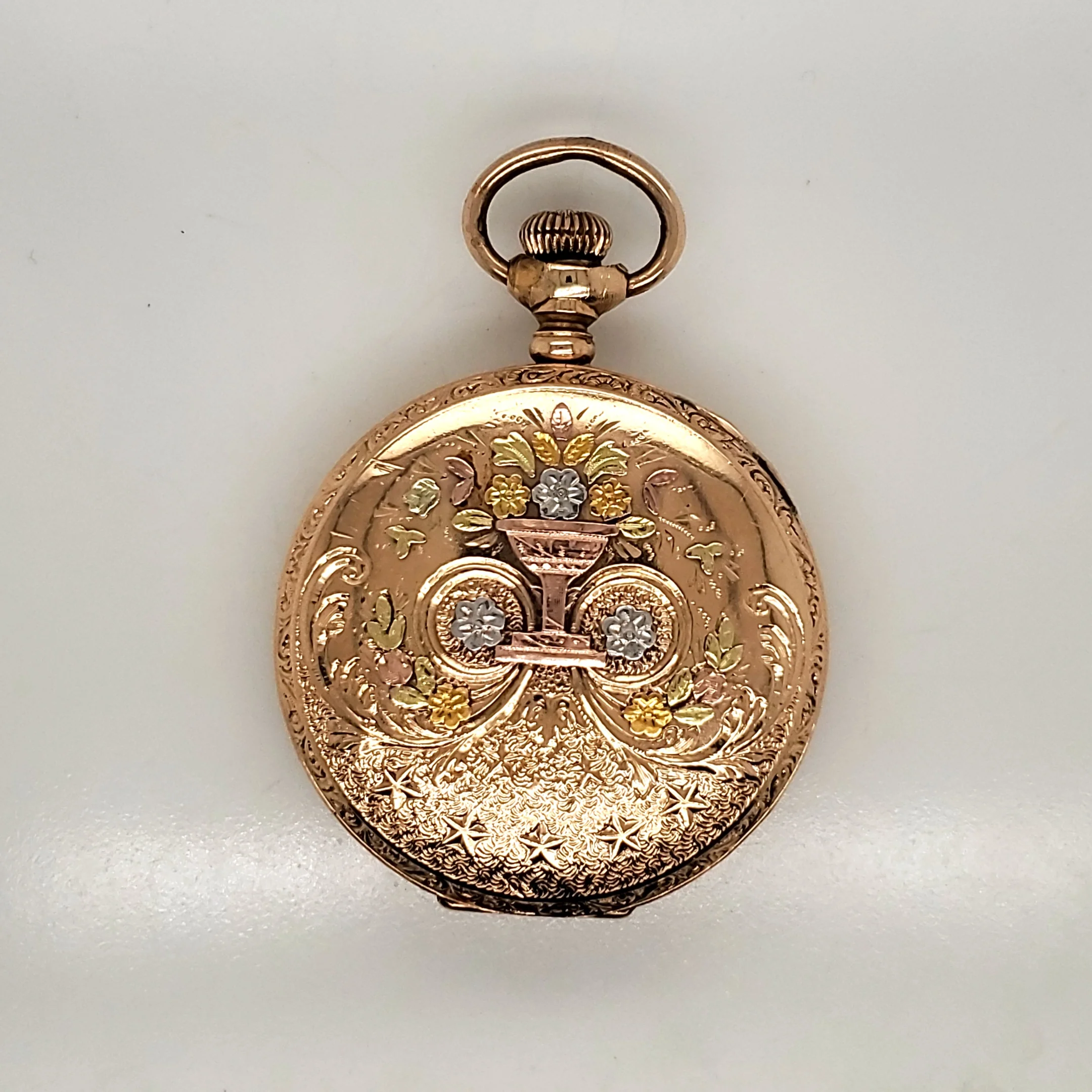 1909 Elgin Gold Filled Three Color Gold Hunters Case Pocket Watch - Image 2