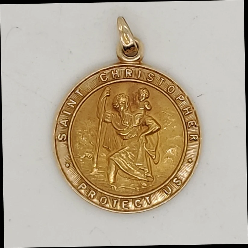 19mm 14kt Yellow Gold St Christopher Medal