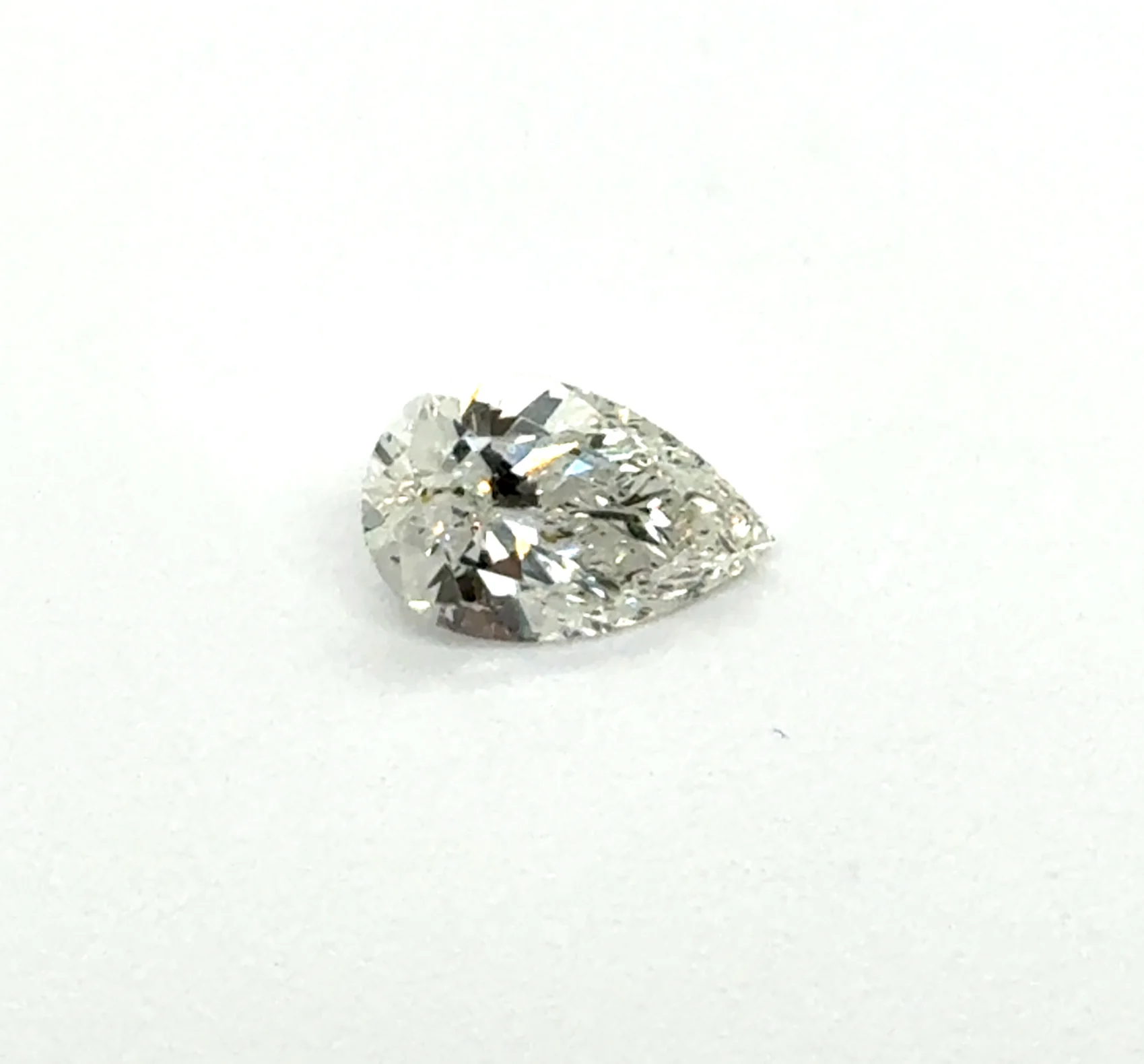 2.29 Ctw 14kt White Gold Pear Shape and Round Diamond Engagement Ring - Image 4