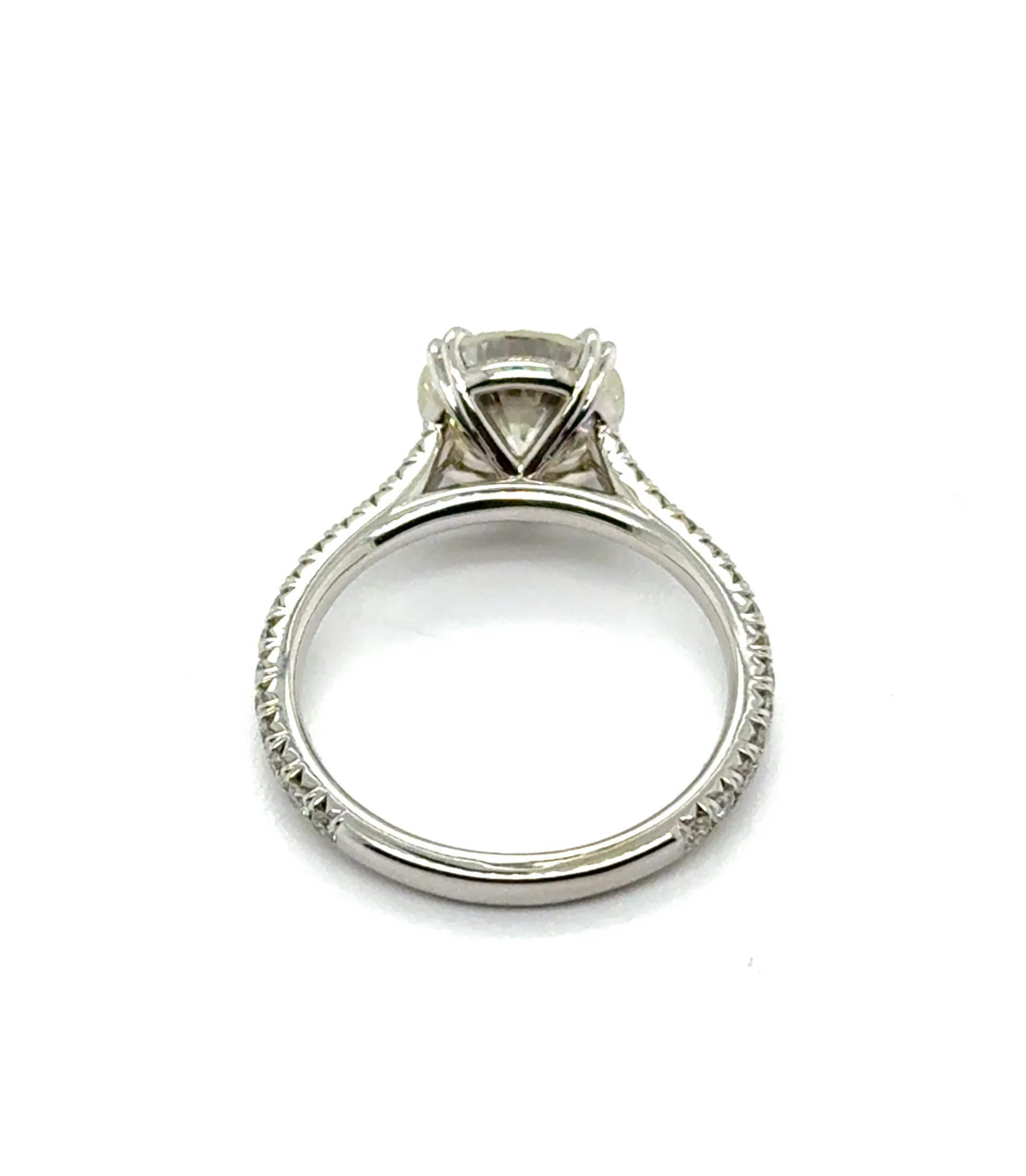 2.57 Carat 14kt White Gold Round Brilliant Cut Diamond Engagement Ring - Image 3