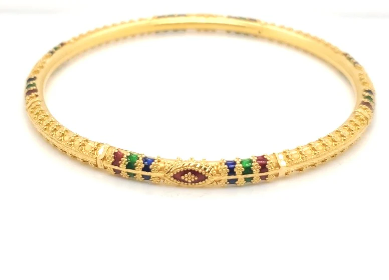22Kt Yellow Gold Engraved Bangle Bracelet