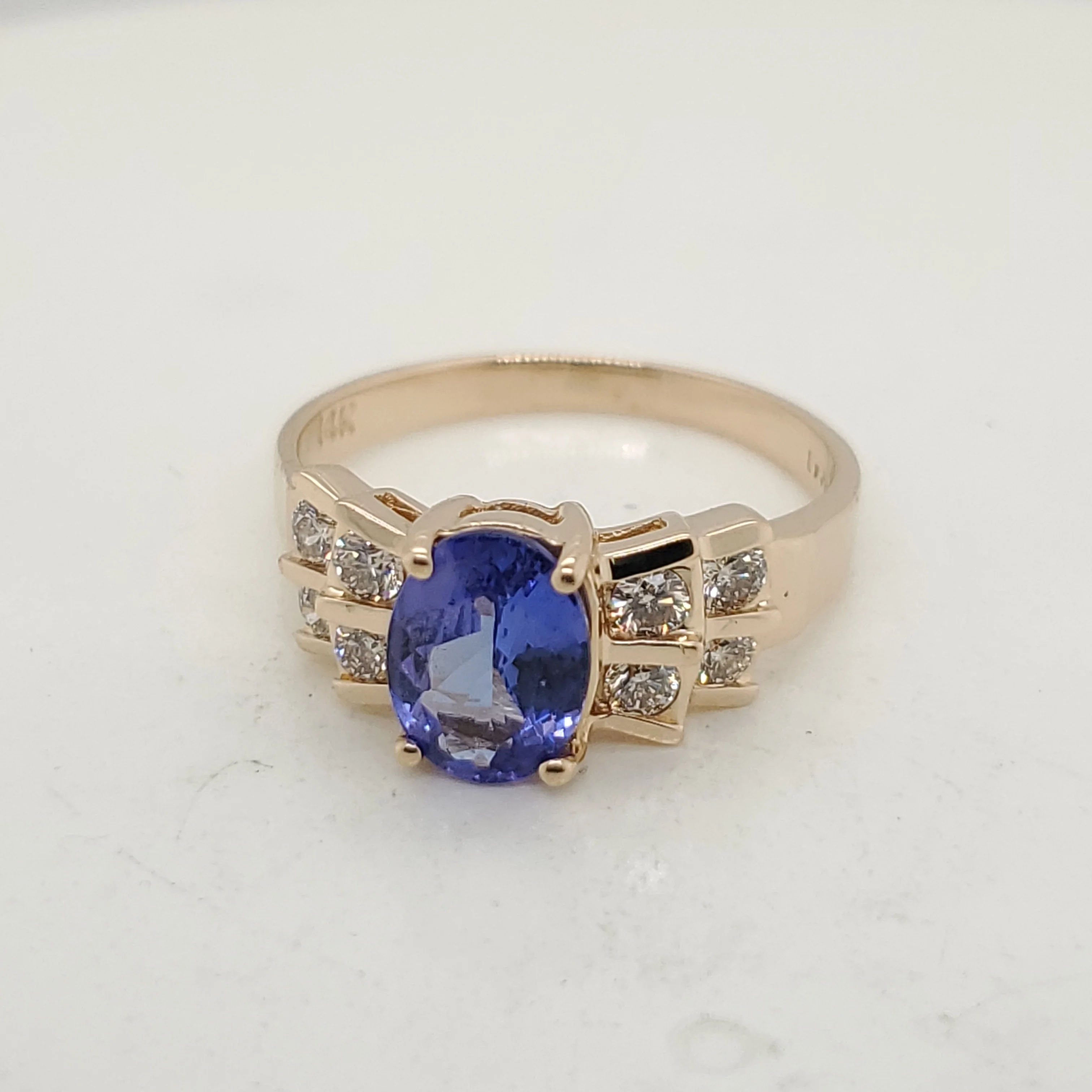 LeVian 14kt Yellow Gold Tanzanite and Diamond Ring