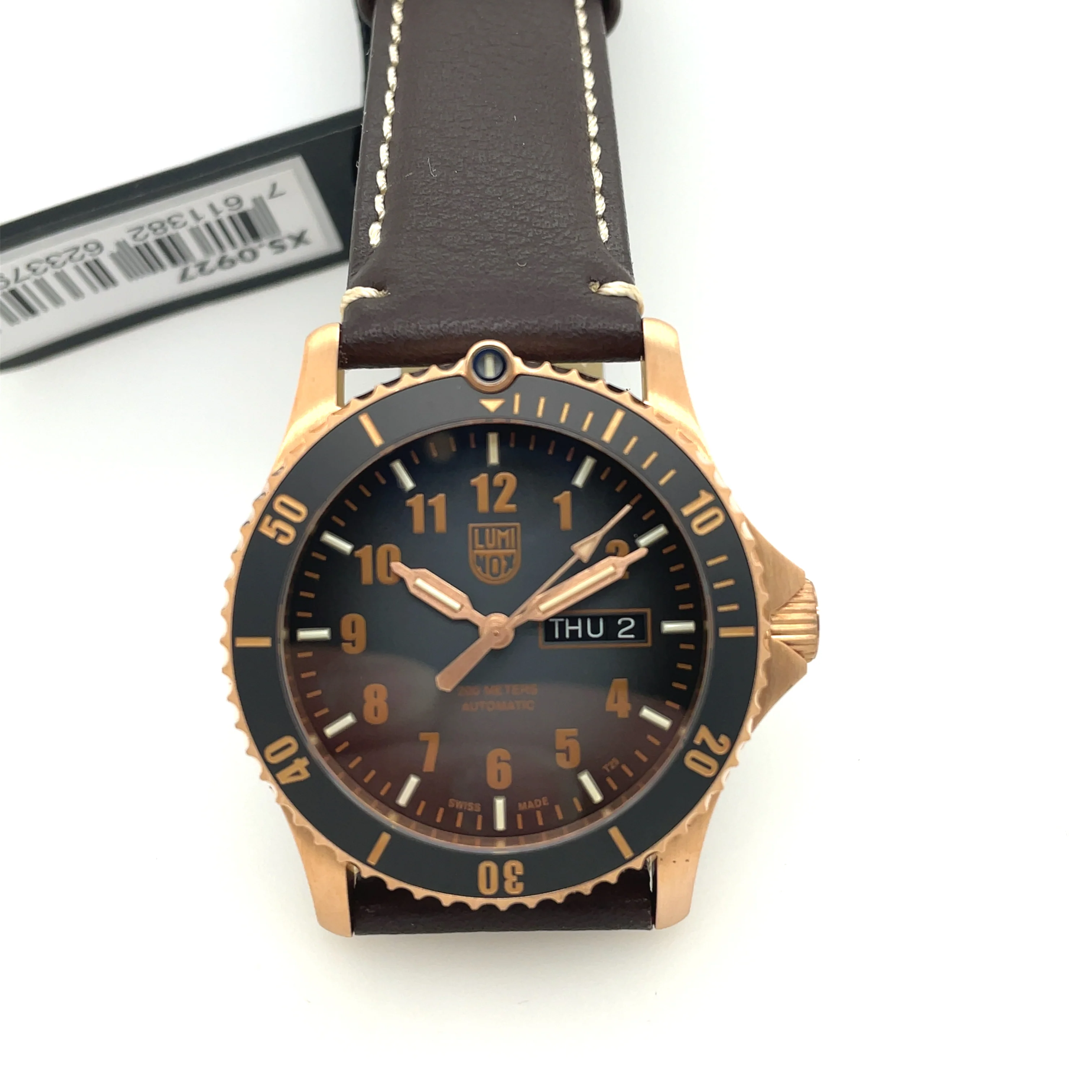 Luminox Sport Timer Automatic Limited Edition Watch #337/500 Sapphire Crystal Brown Leather Band Xs.0927