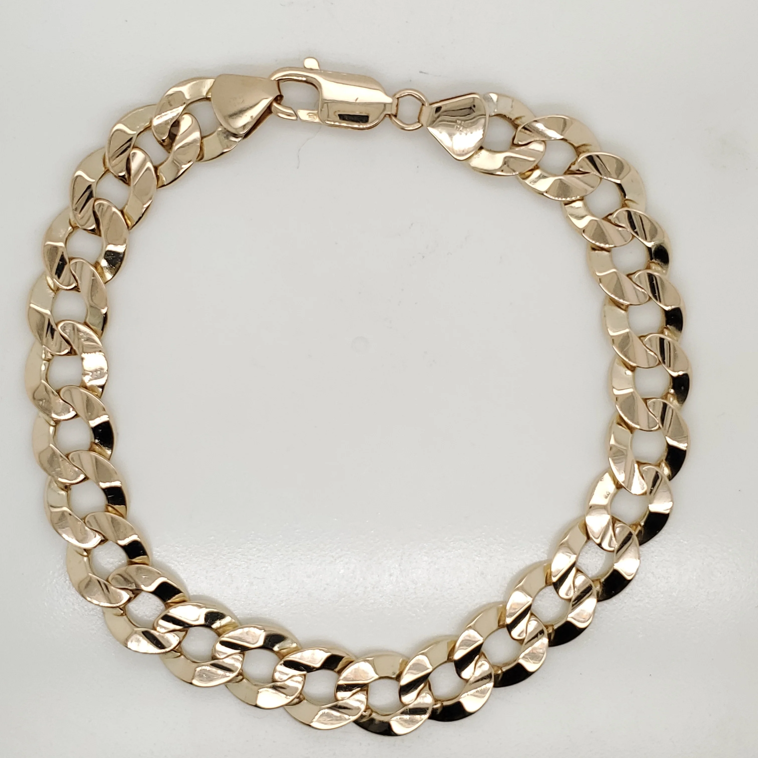 Mens 14kt Yellow Gold Link Chain Bracelet