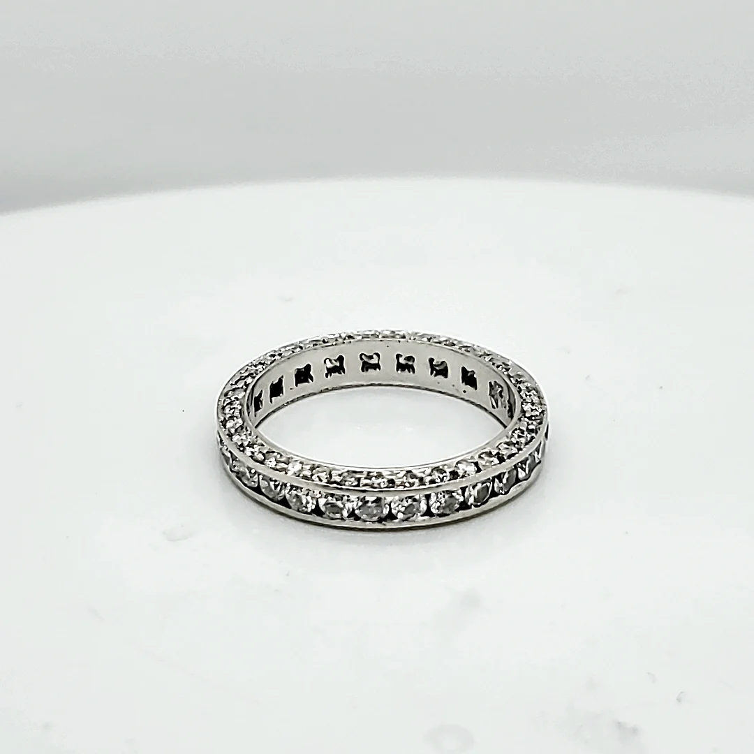 Platinum and Diamond Eternity Style Wedding Band