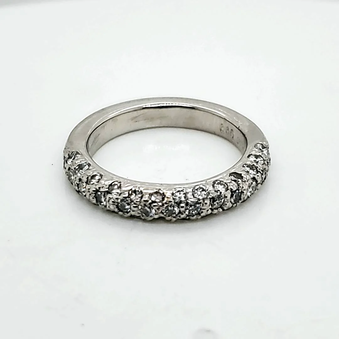 Platinum Pave Set Diamond Wedding Band