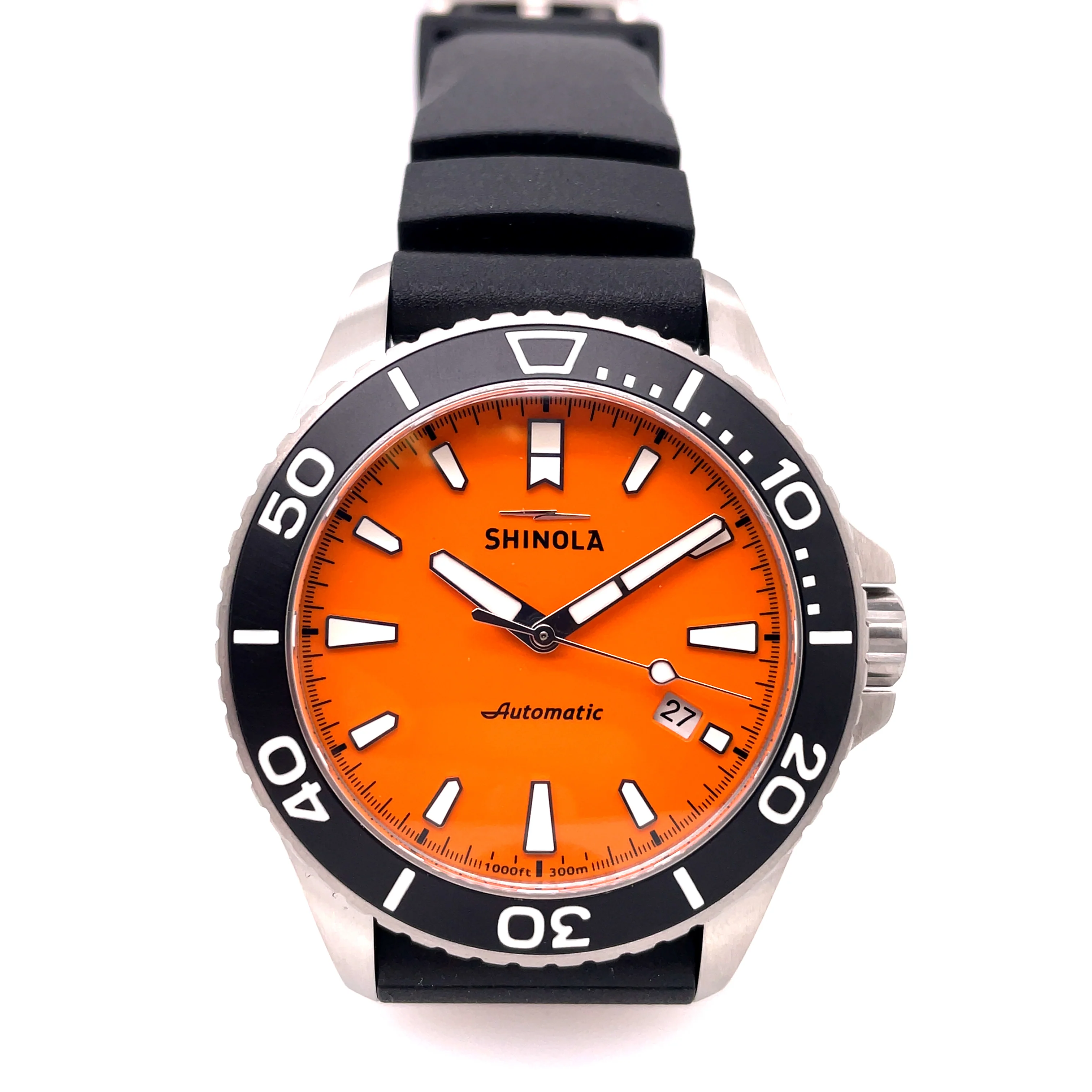 Shinola Huron Monster Automatic 43Mm 316 Stainless Steel Case 38Hr Reserve Sapphire Crystal On A Black Rubber Strap Style# 120097180