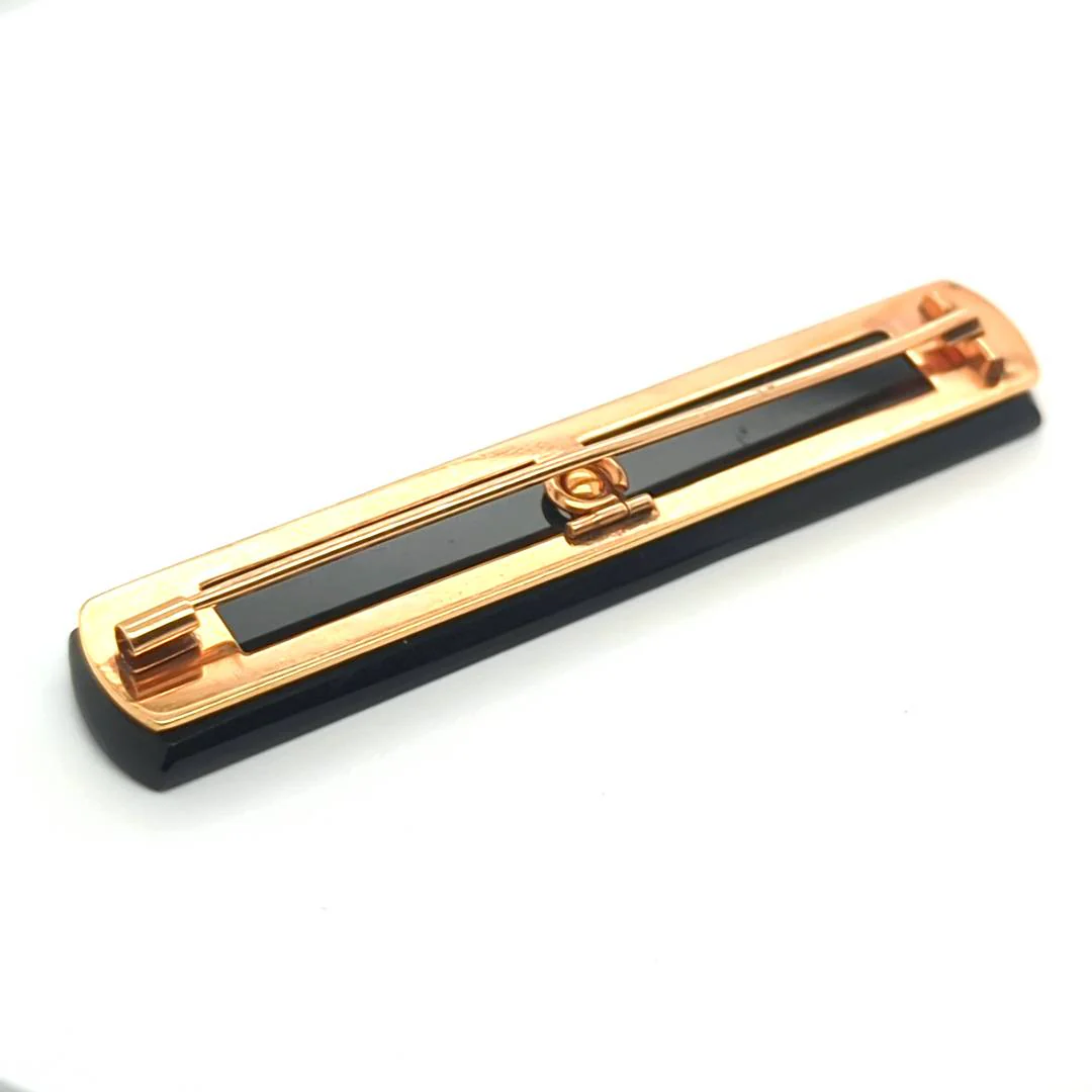 Victorian Gold Onyx And Pearl Brooch - Image 2