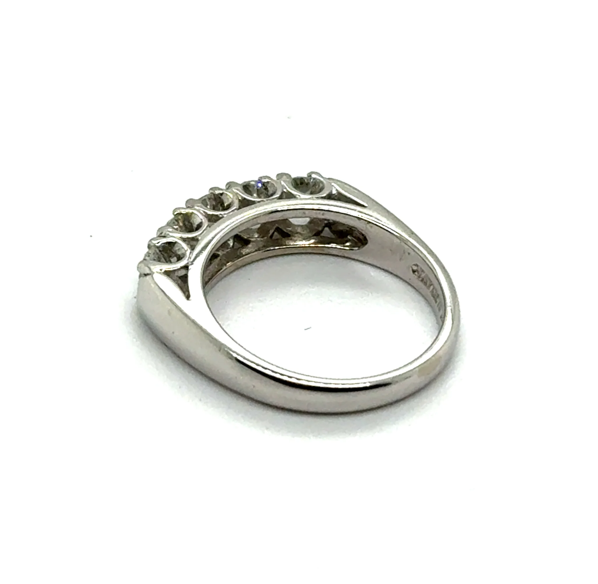 Vintage 14kt White Gold and Diamond Wedding Band - Image 2