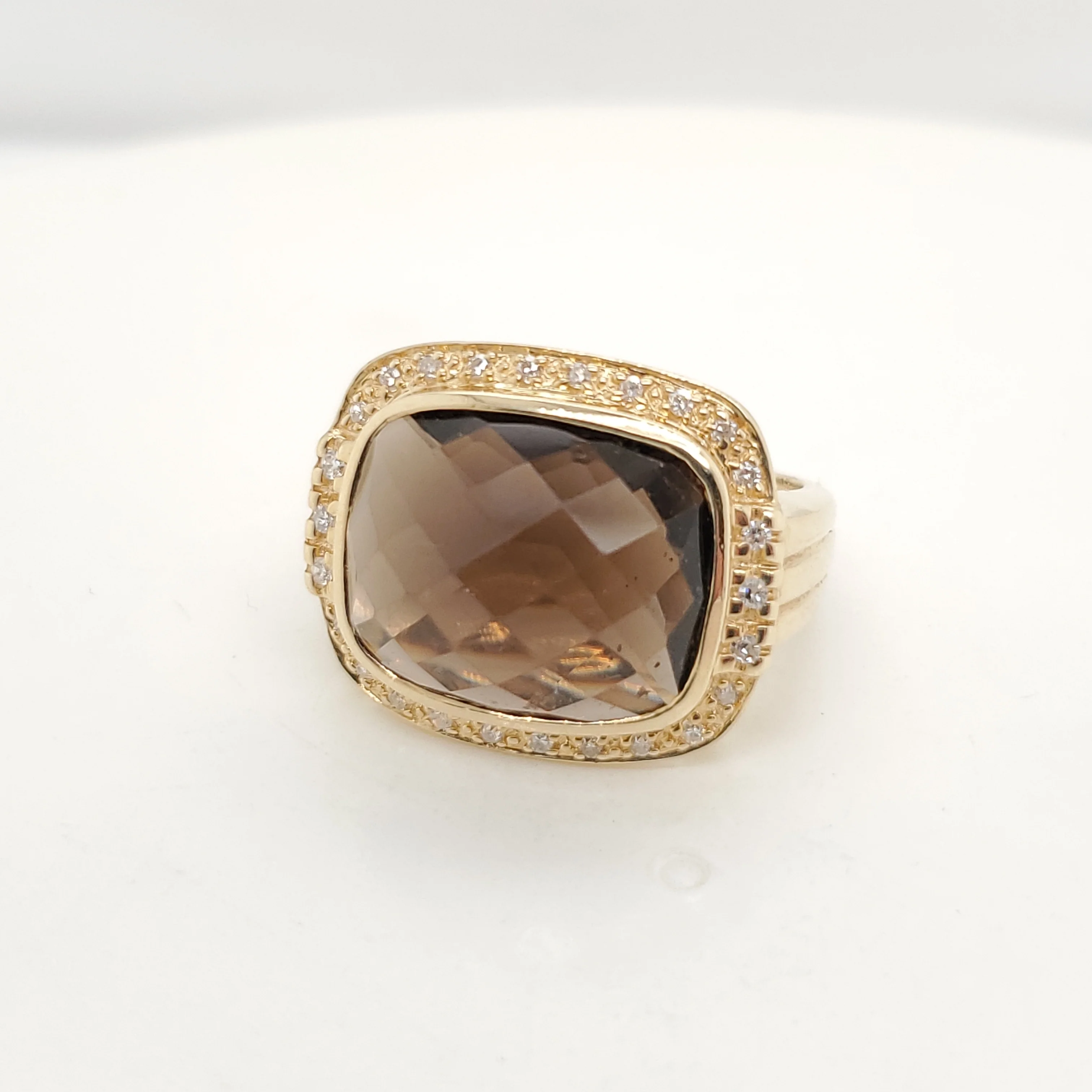Vintage 14kt Yellow Gold Smoky Topaz Ring